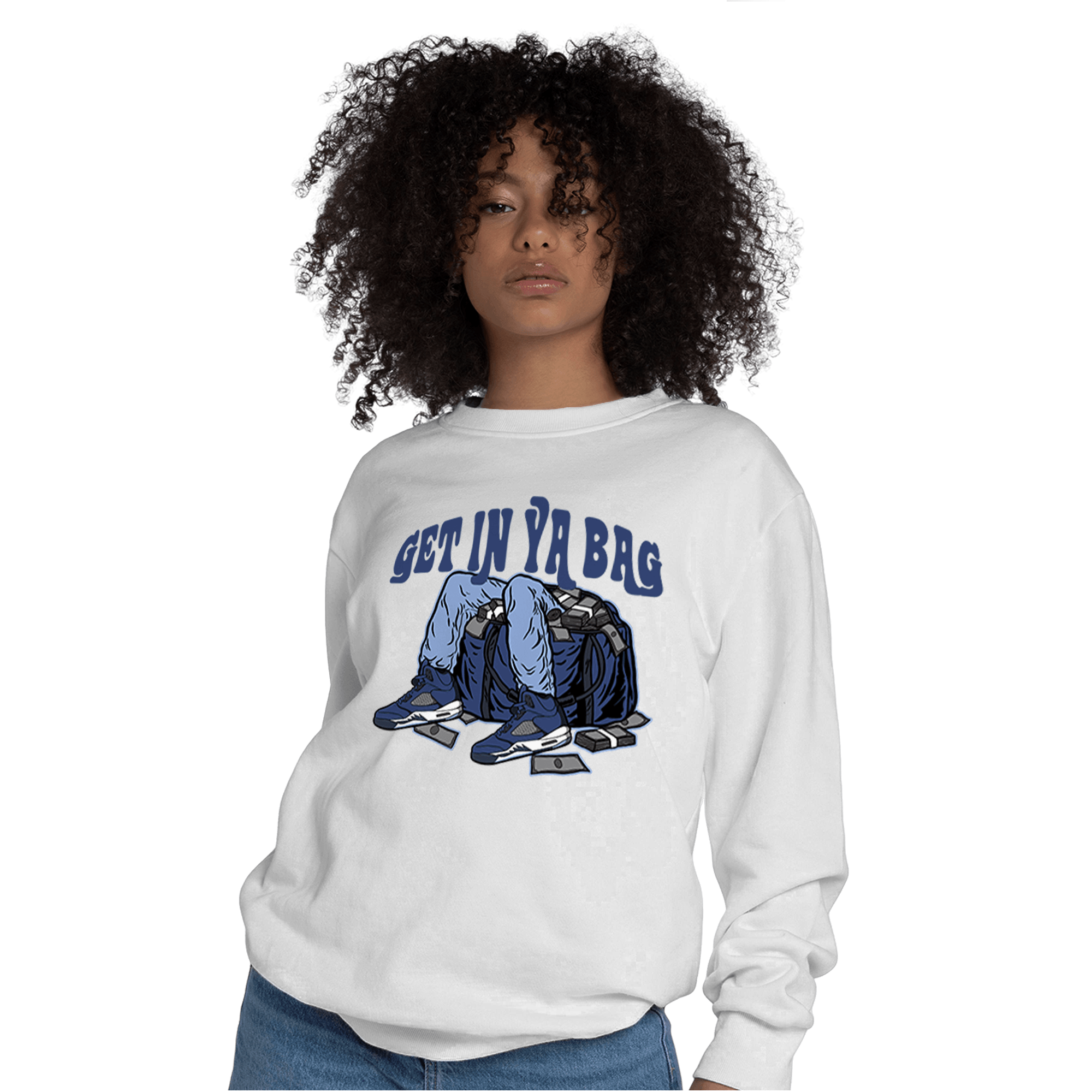 Midnight Navy 5s Sweatshirt Match Get In Ya Bag - NastyJamz