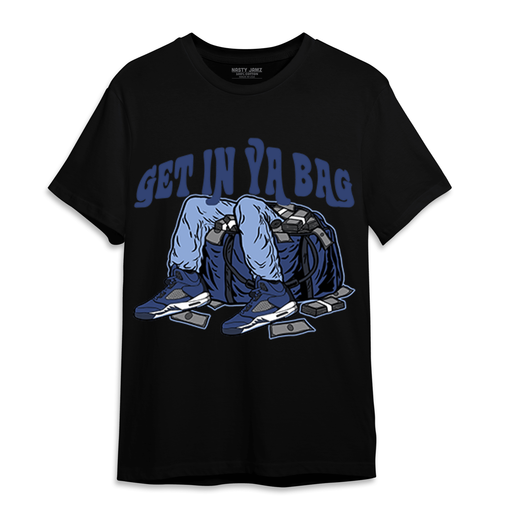 Midnight Navy 5s T Shirt Match Get In Ya Bag - NastyJamz