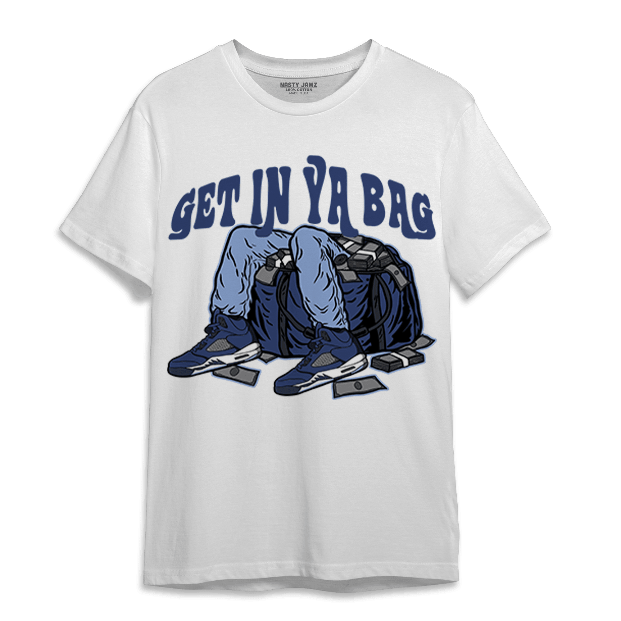 Midnight Navy 5s T Shirt Match Get In Ya Bag - NastyJamz