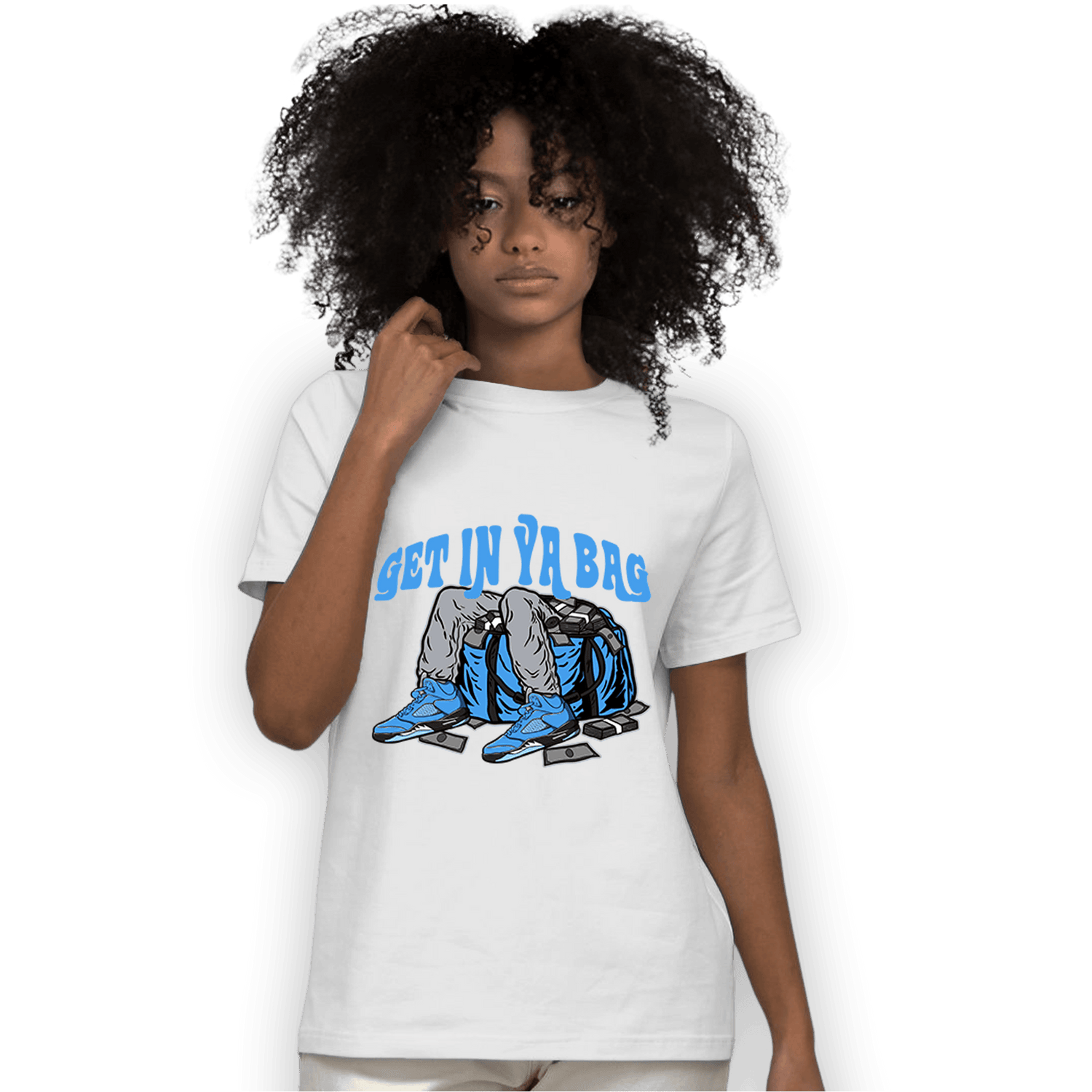 University Blue 5s T Shirt Match Get In Ya Bag - NastyJamz