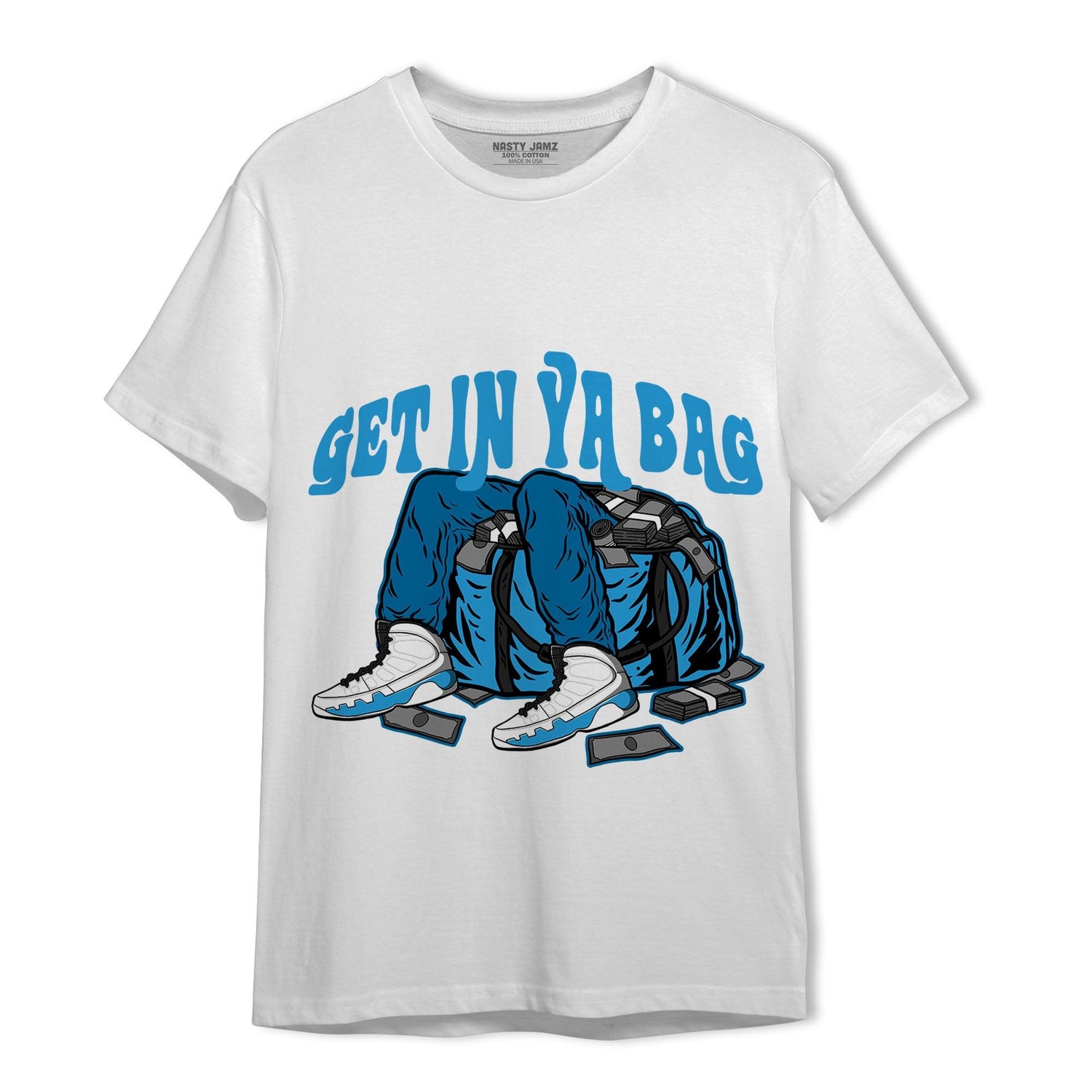 Powder Blue 9s T Shirt Match Get In Ya Bag - NastyJamz