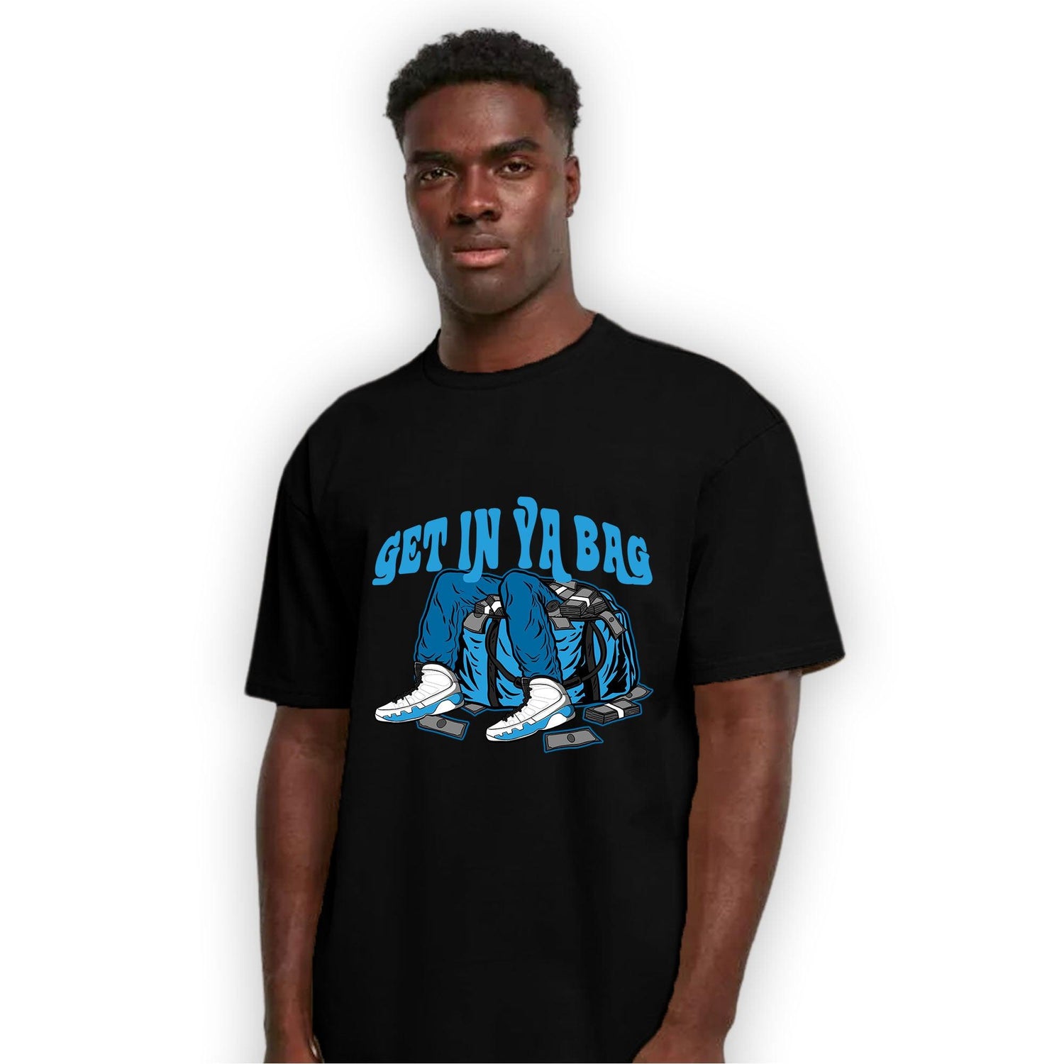 Powder Blue 9s T Shirt Match Get In Ya Bag - NastyJamz