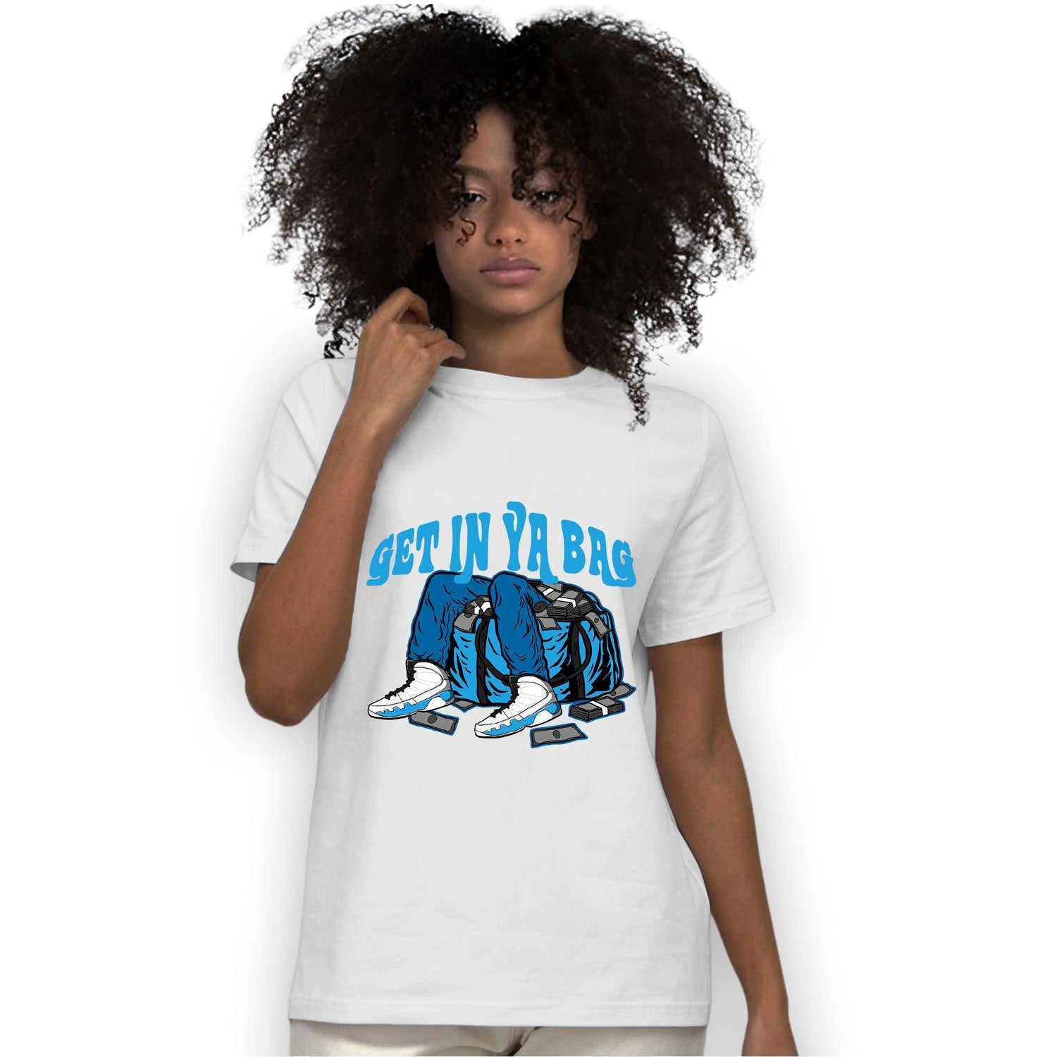 Powder Blue 9s T Shirt Match Get In Ya Bag - NastyJamz