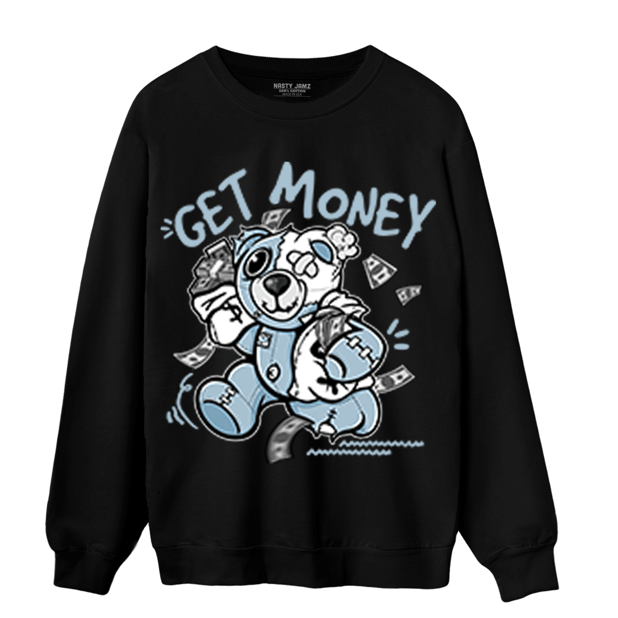Blue Grey 13s Sweatshirt Match Get Money BER - NastyJamz
