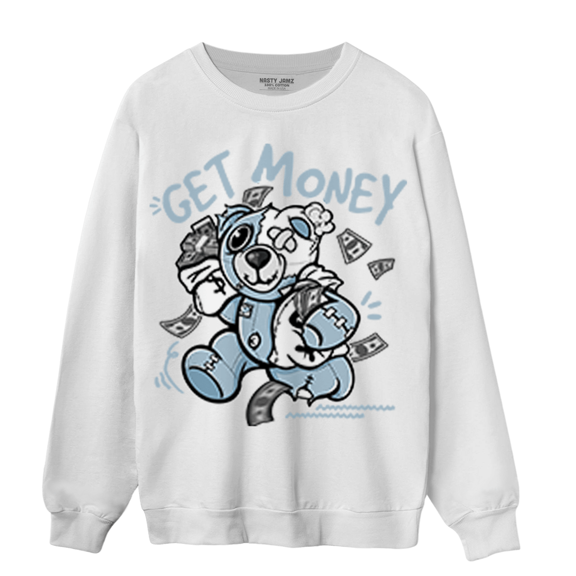 Blue Grey 13s Sweatshirt Match Get Money BER - NastyJamz