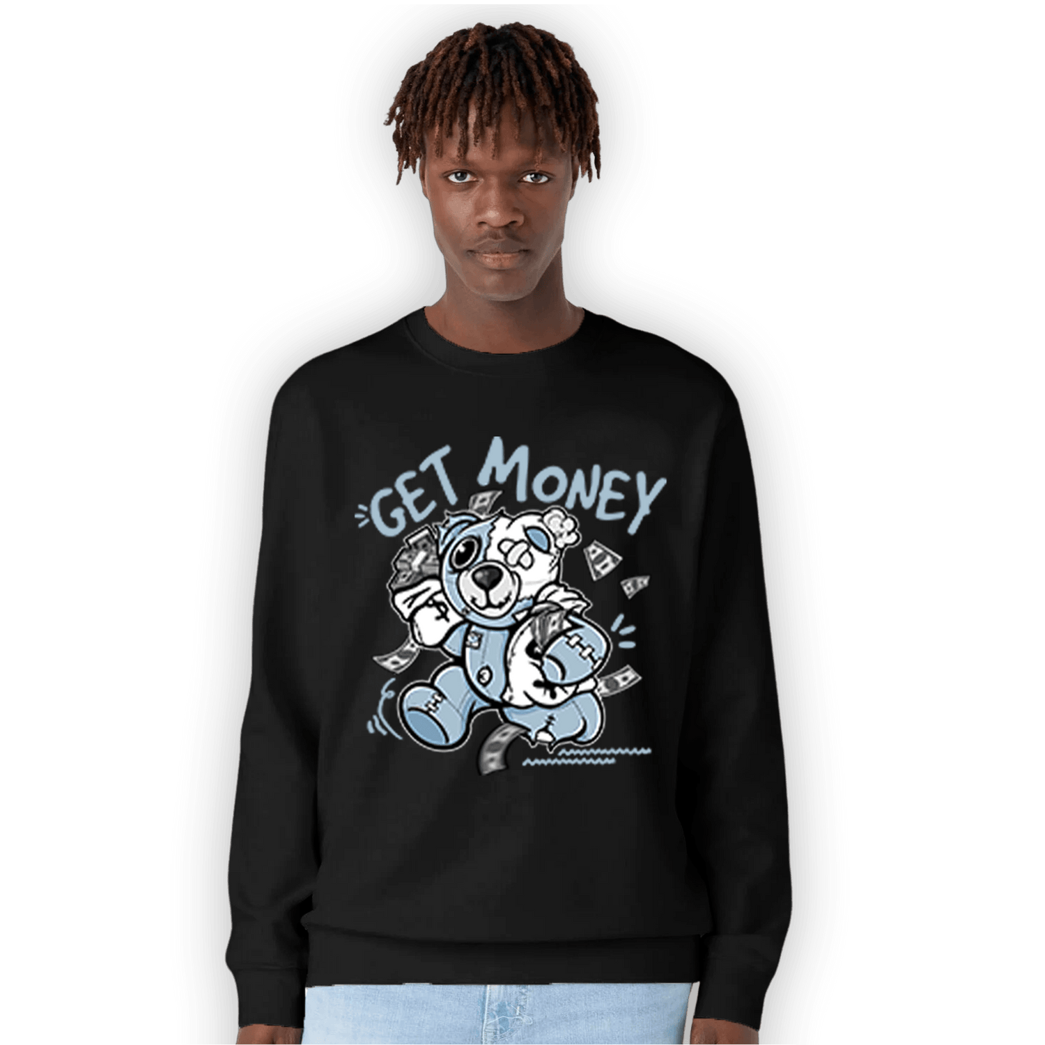 Blue Grey 13s Sweatshirt Match Get Money BER - NastyJamz