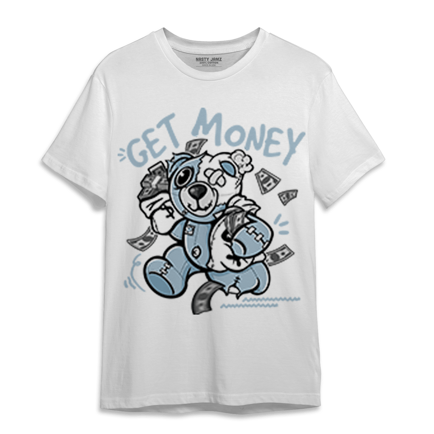 Blue Grey 13s T Shirt Match Get Money BER - NastyJamz
