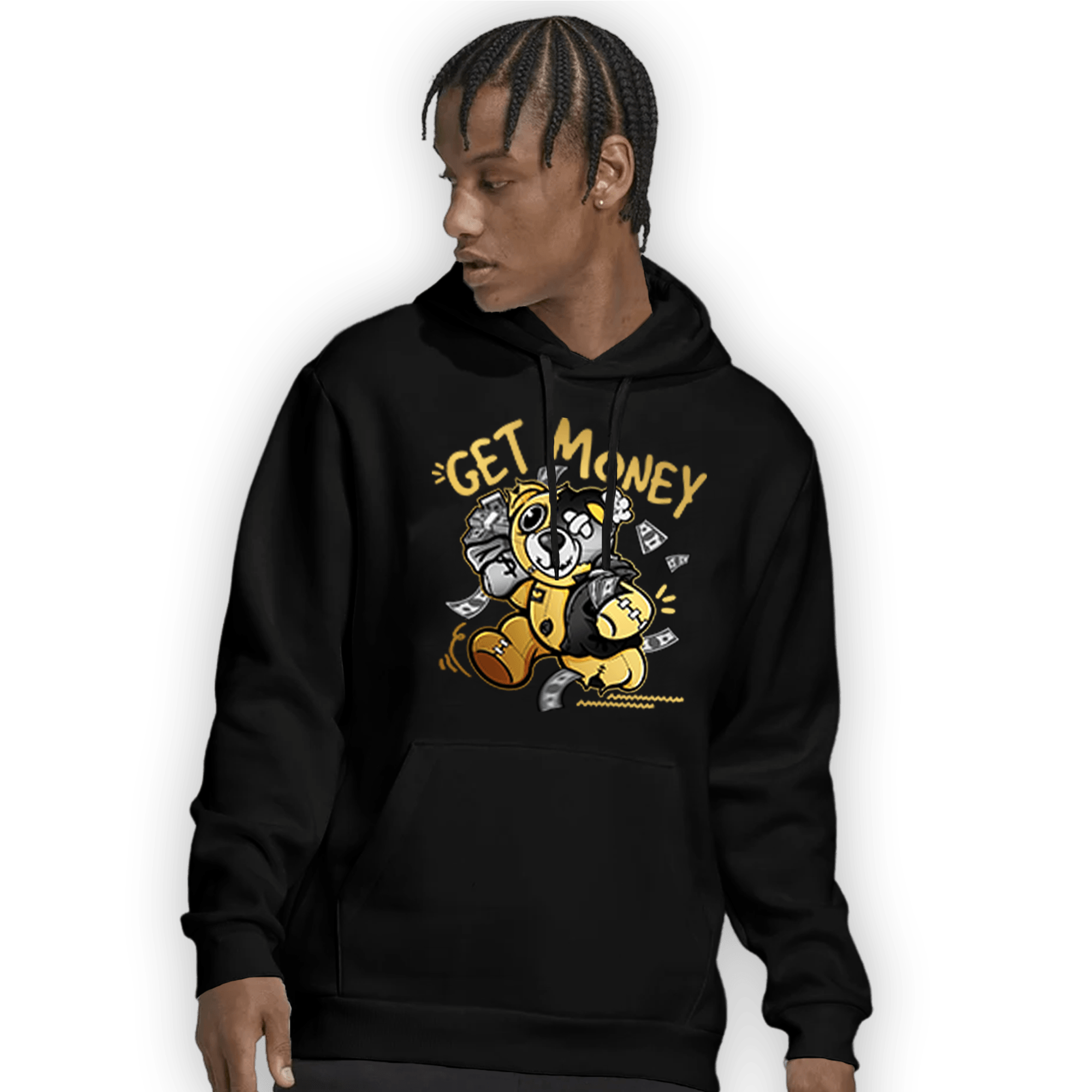 Mid SE Black Gold 1s Hoodie Match Get Money BER - NastyJamz