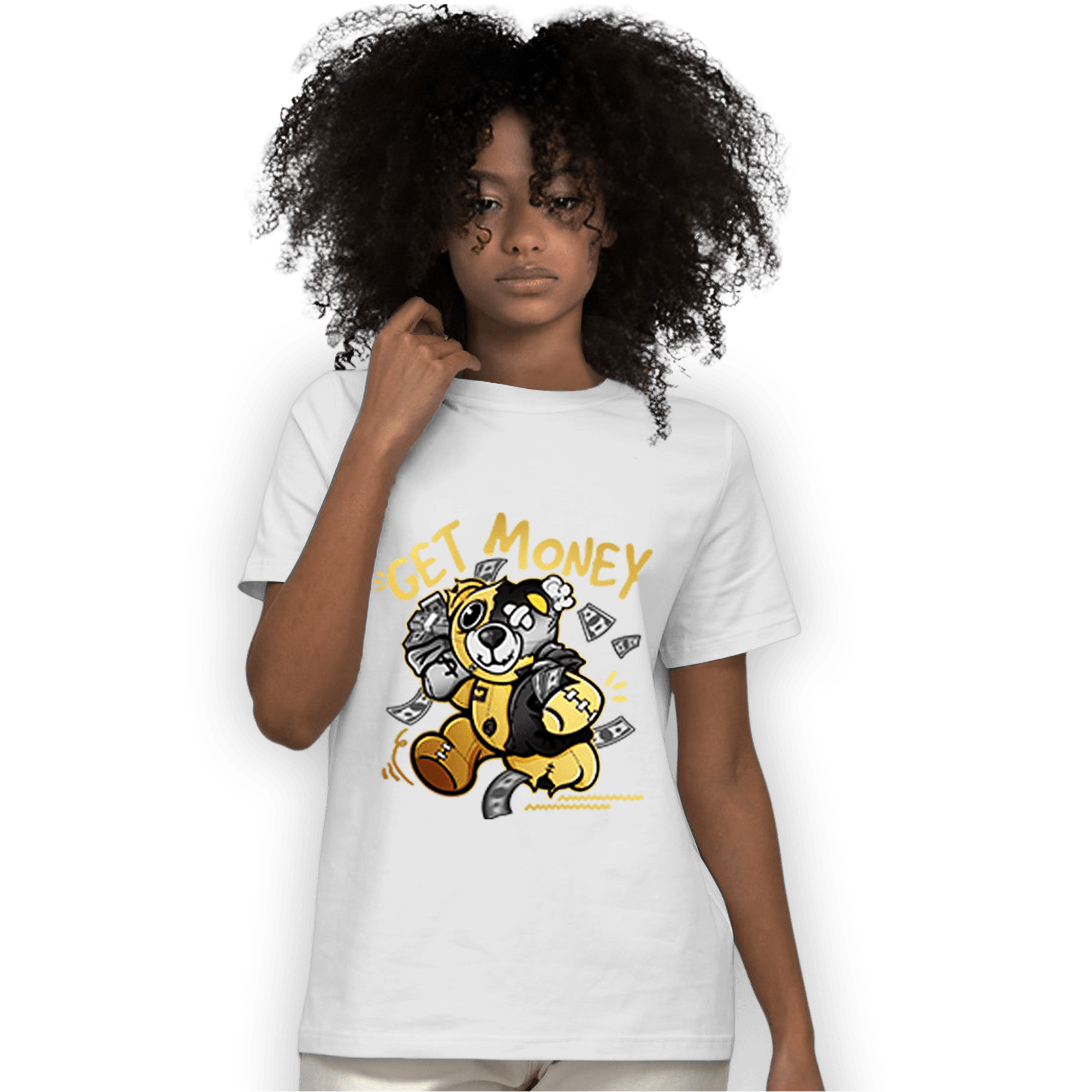 Mid SE Black Gold 1s T Shirt Match Get Money BER - NastyJamz