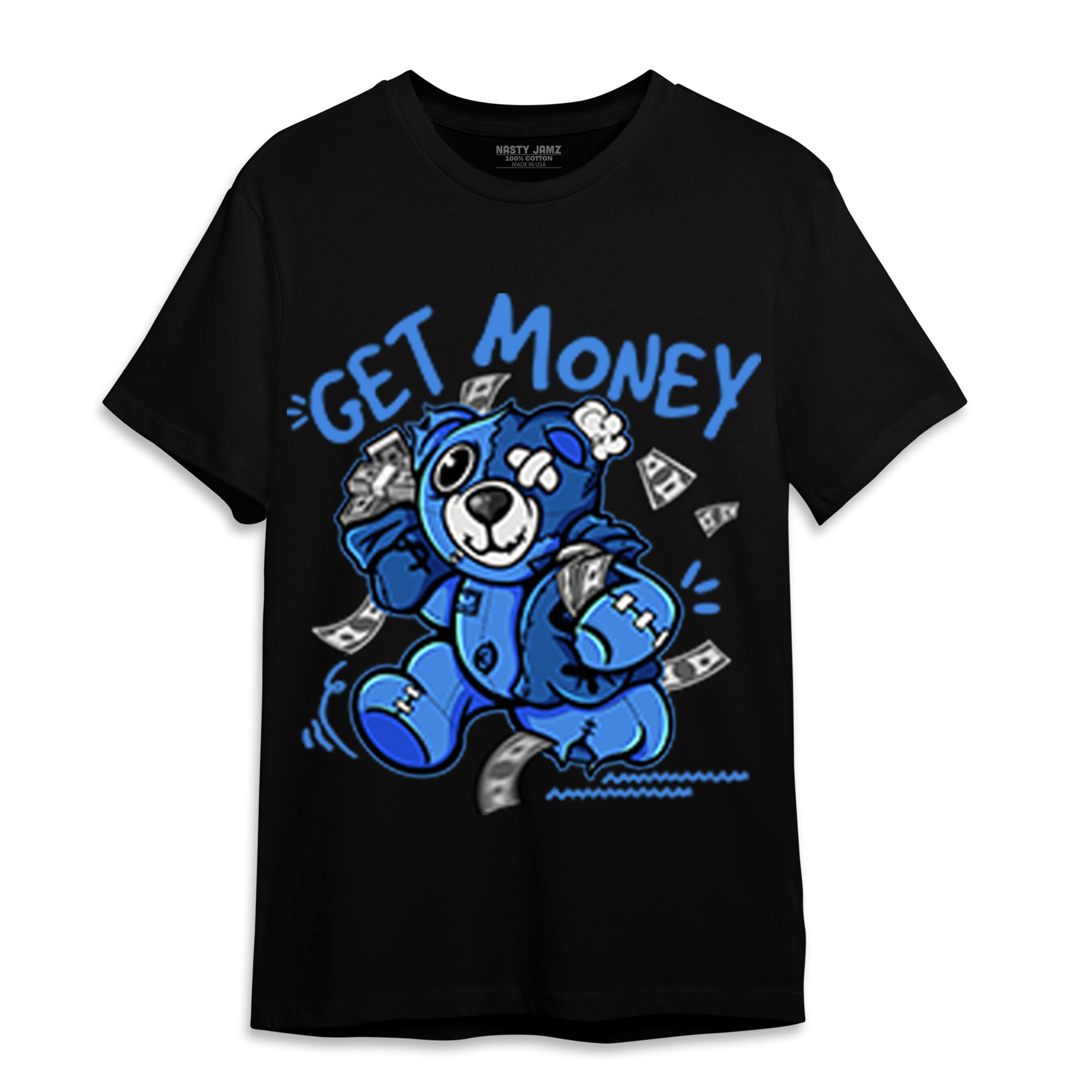 University Blue Toe 1s T Shirt Match Get Money BER - NastyJamz