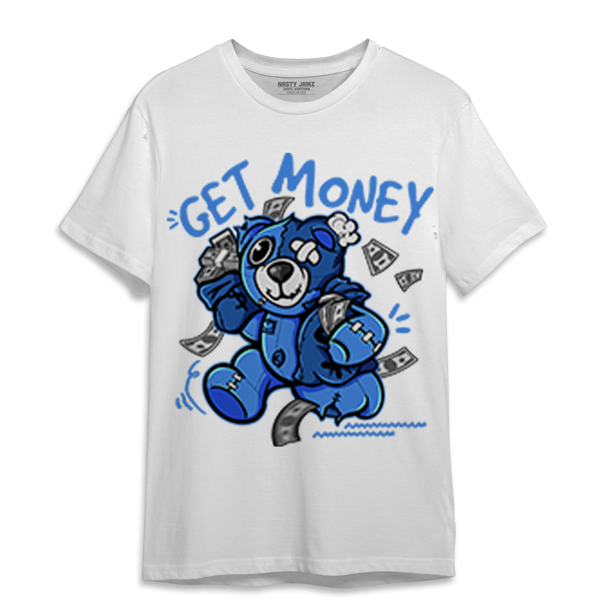 University Blue Toe 1s T Shirt Match Get Money BER - NastyJamz