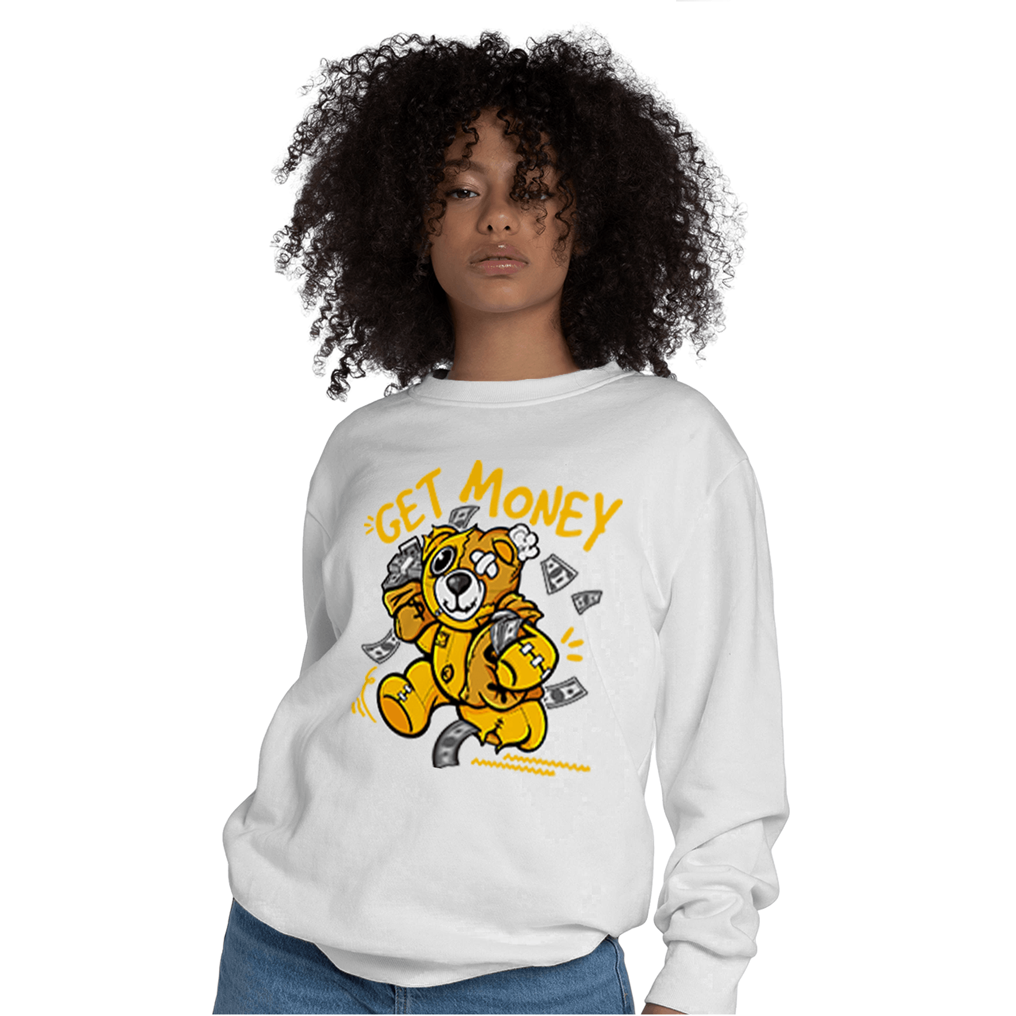 Yellow Ochre 1s Sweatshirt Match Get Money BER - NastyJamz