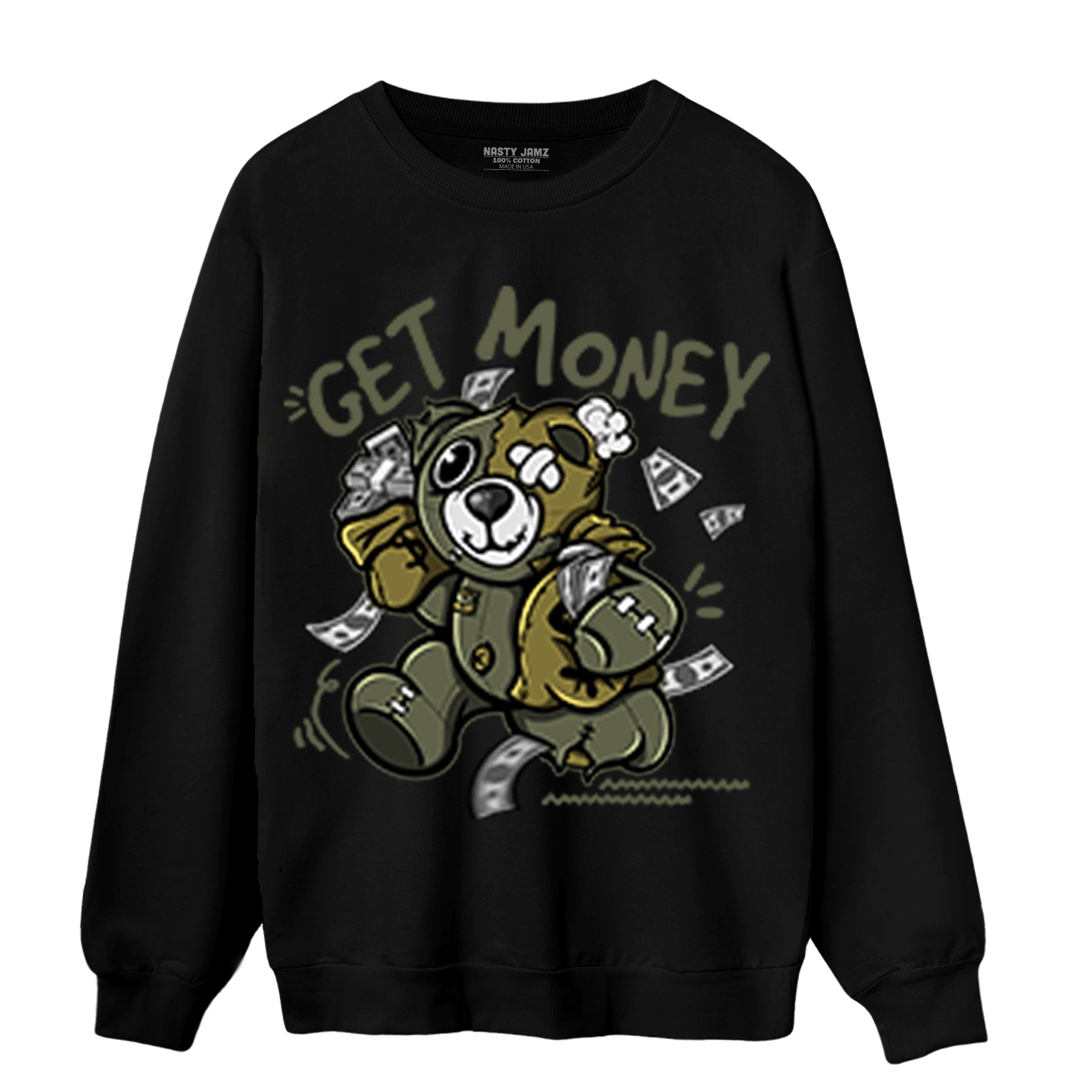 SE Craft Medium Olive 4s Sweatshirt Match Get Money BER - NastyJamz