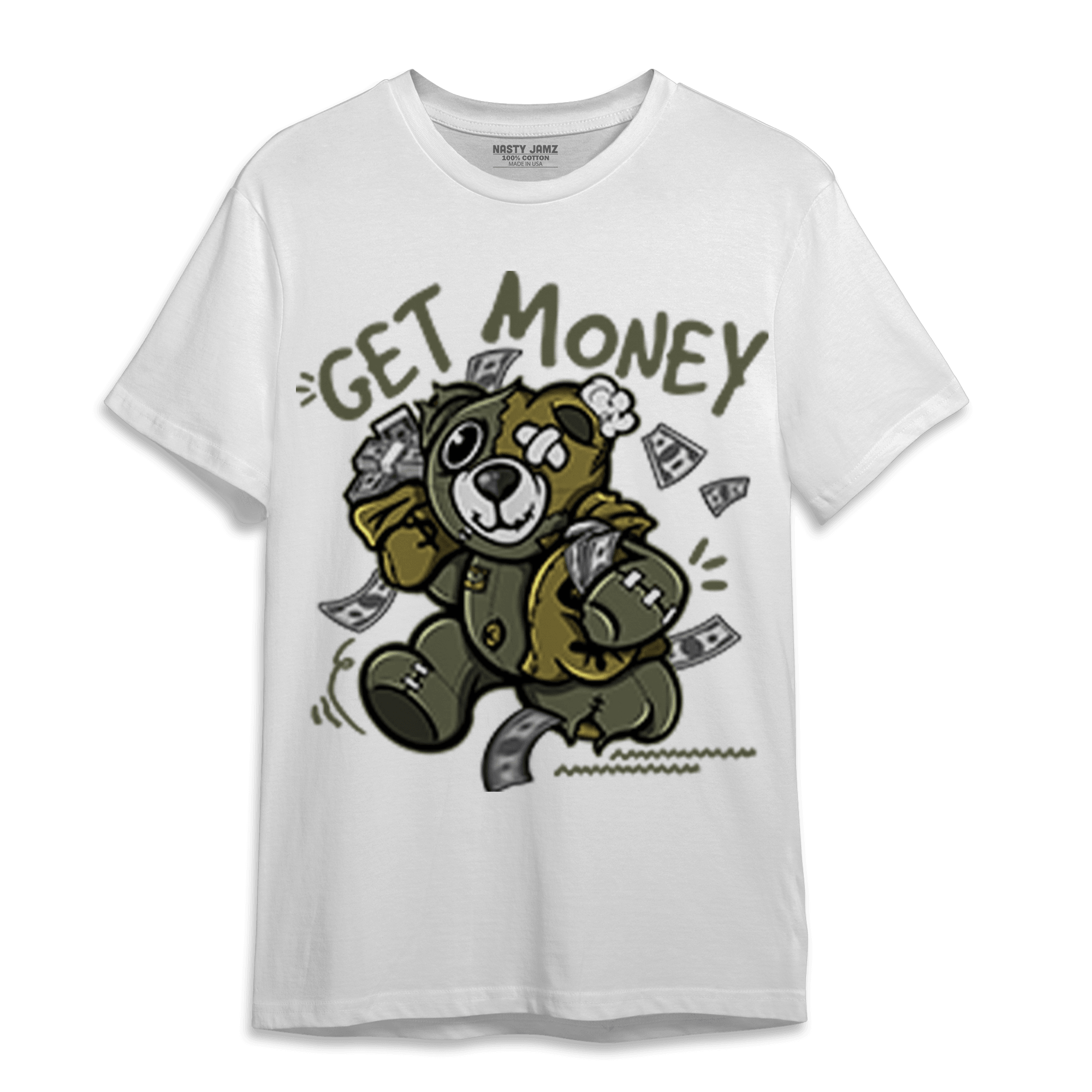 SE Craft Medium Olive 4s T Shirt Match Get Money BER - NastyJamz