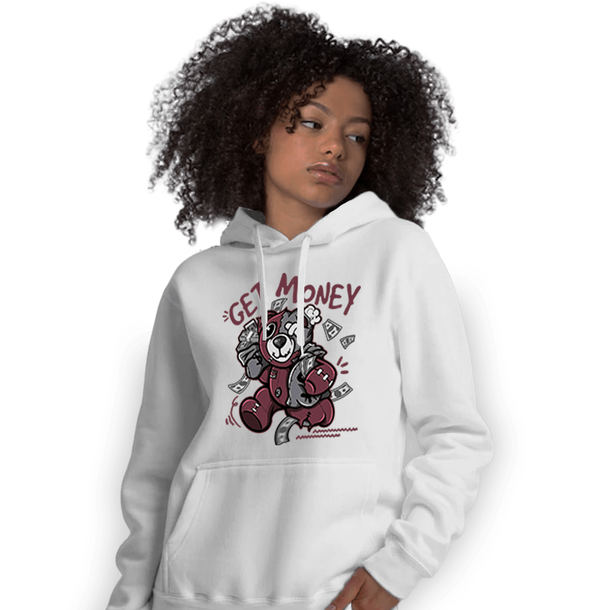 Burgundy 5s Hoodie Match Get Money BER - NastyJamz