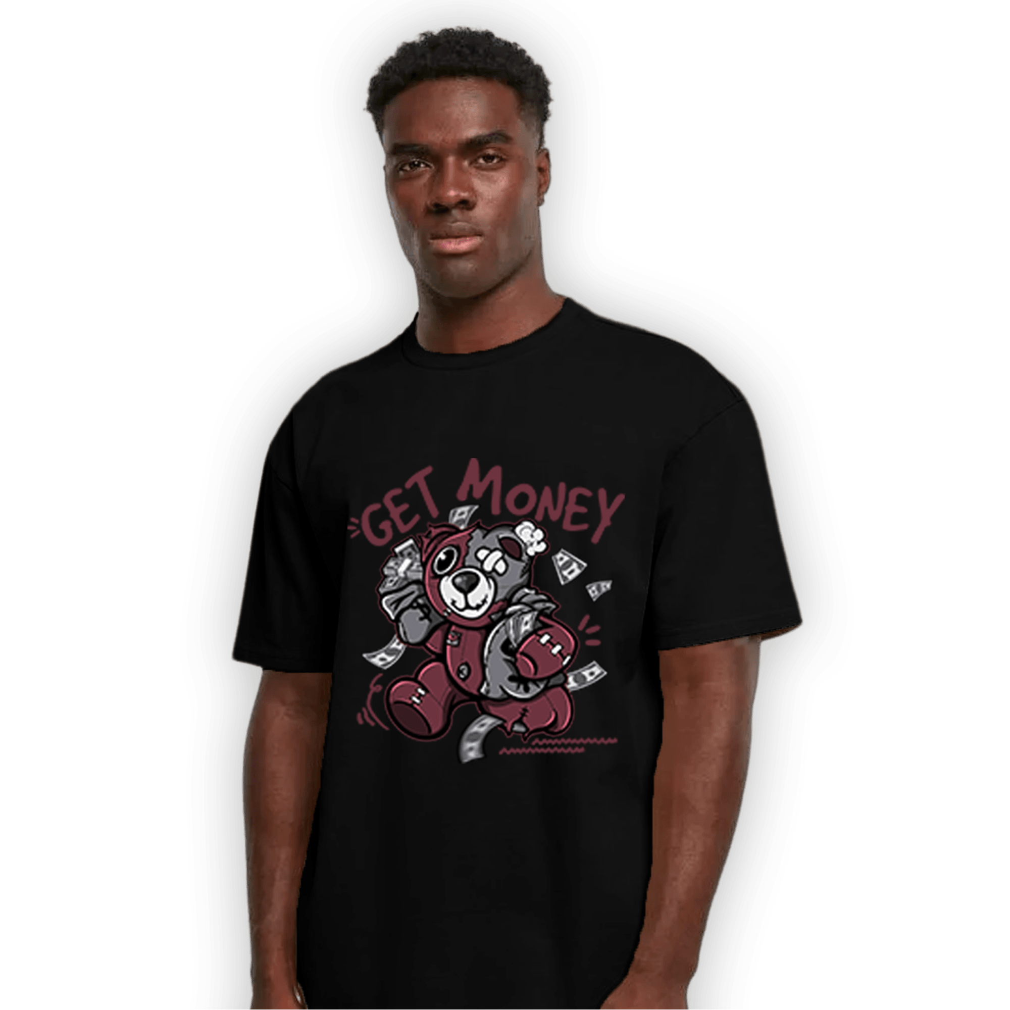 Burgundy 5s T Shirt Match Get Money BER - NastyJamz