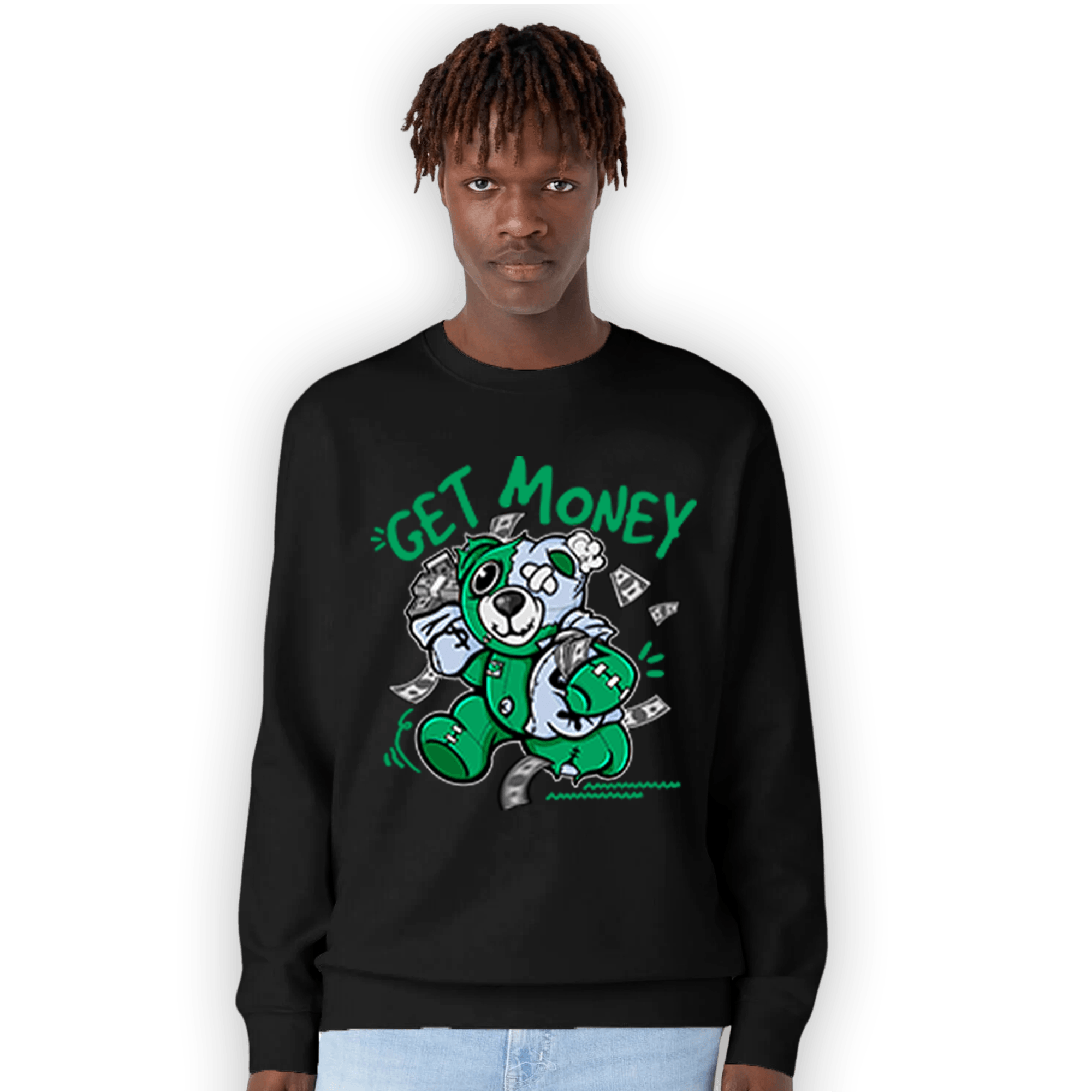 Lucky Green 5s Sweatshirt Match Get Money BER - NastyJamz