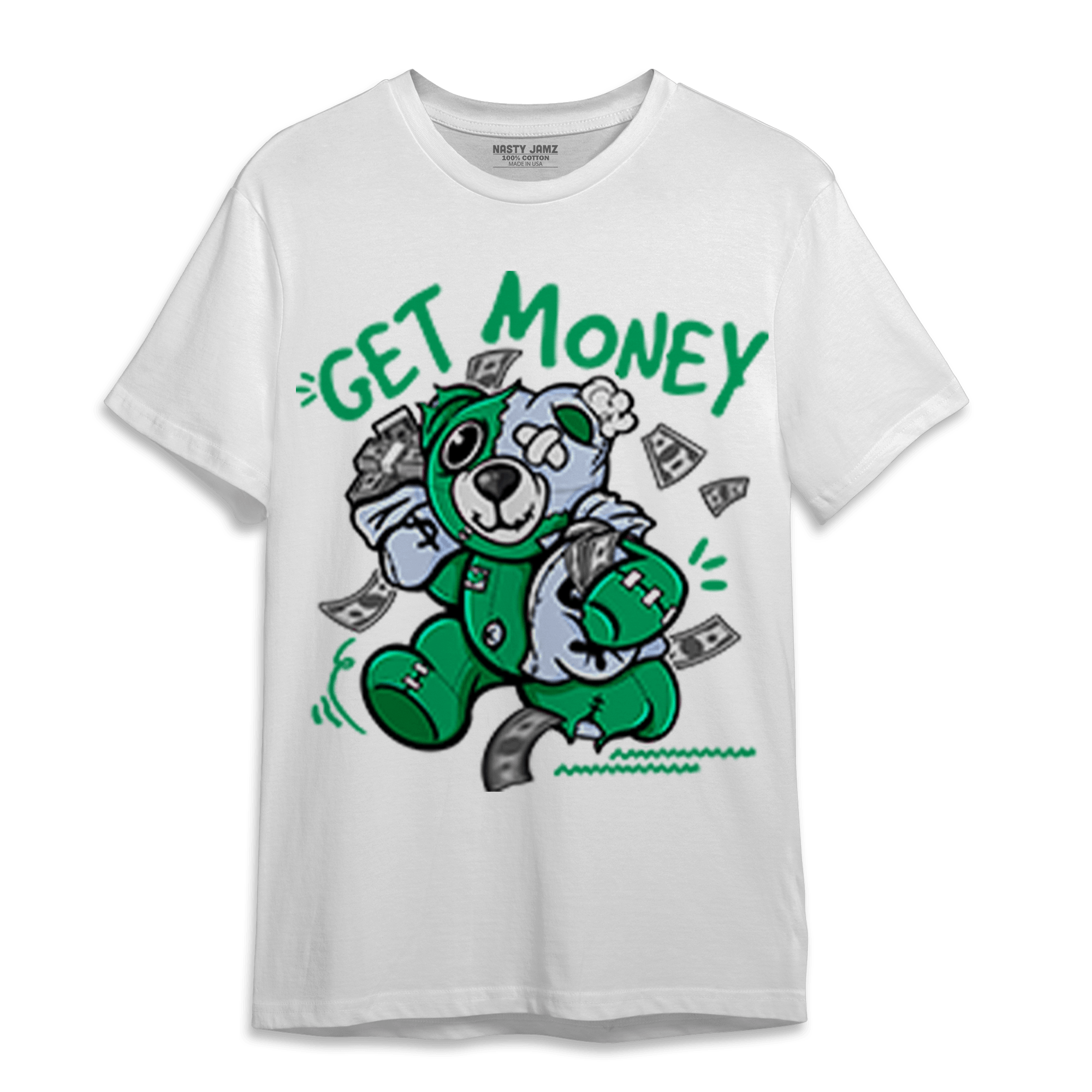 Lucky Green 5s T Shirt Match Get Money BER - NastyJamz