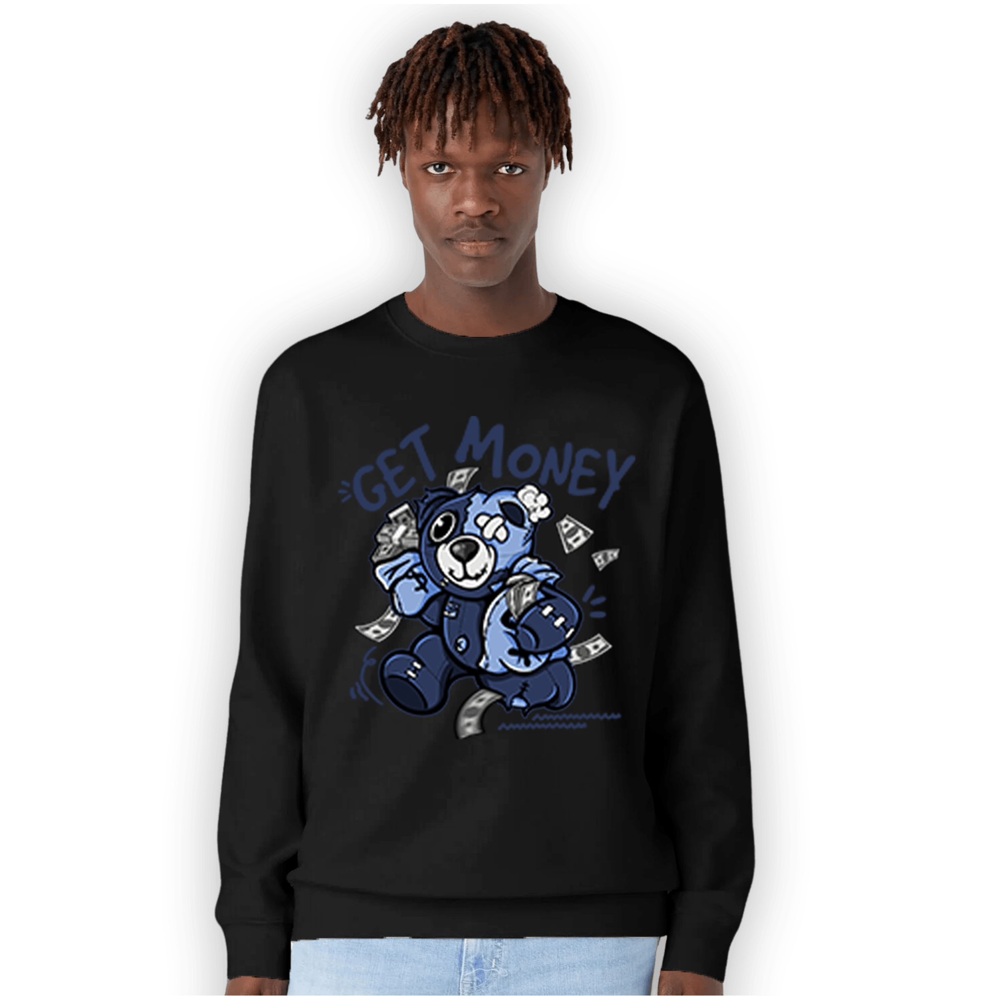Midnight Navy 5s Sweatshirt Match Get Money BER - NastyJamz