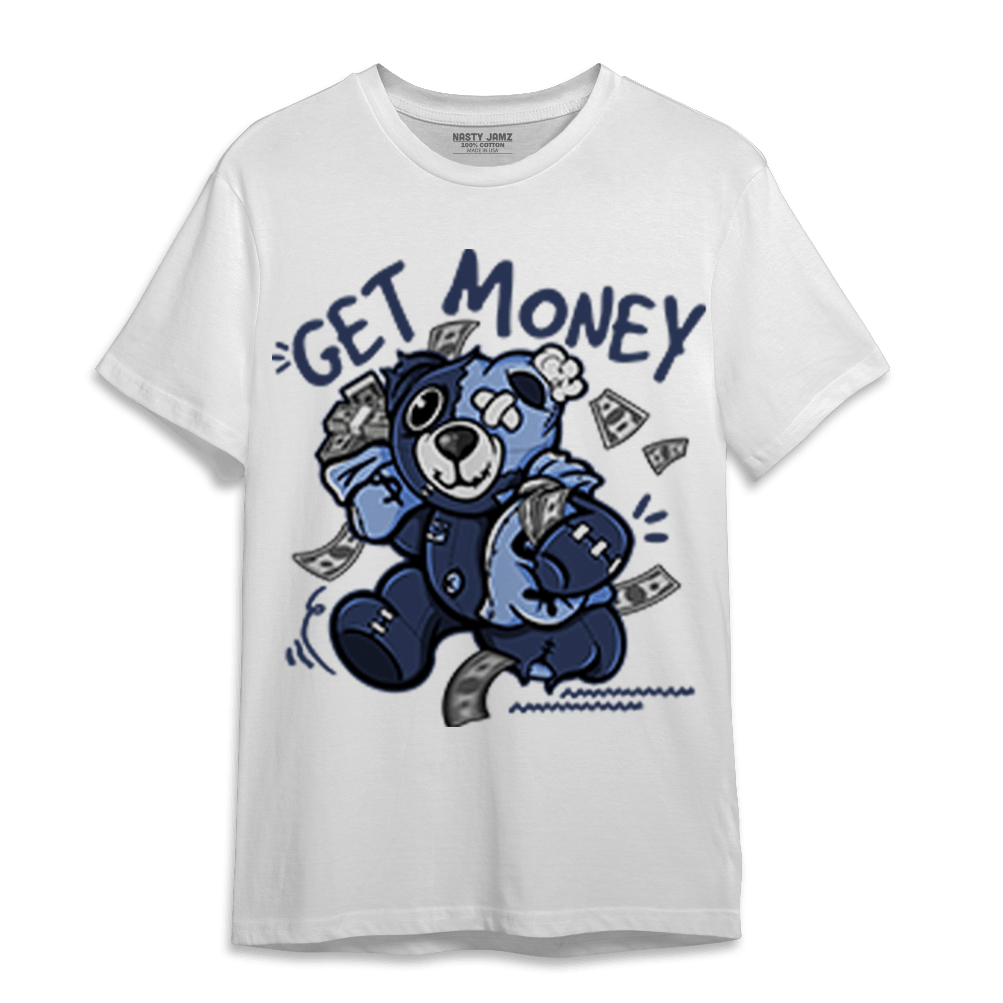 Midnight Navy 5s T Shirt Match Get Money BER - NastyJamz