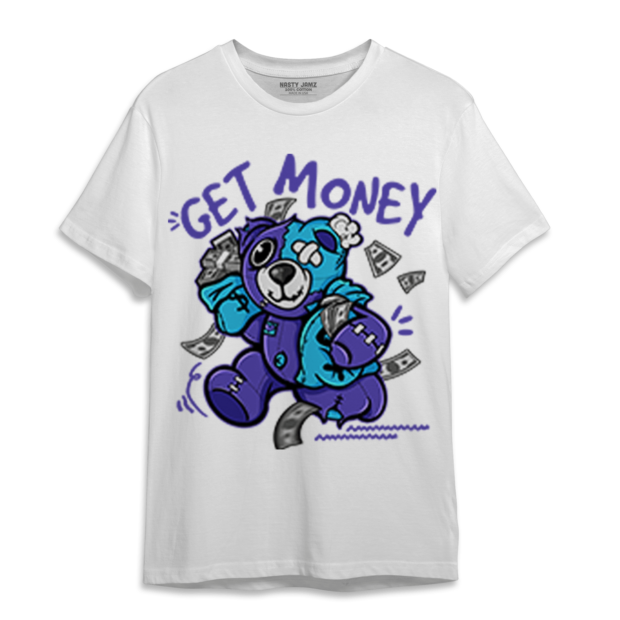 Aqua 6s T Shirt Match Get Money BER - NastyJamz