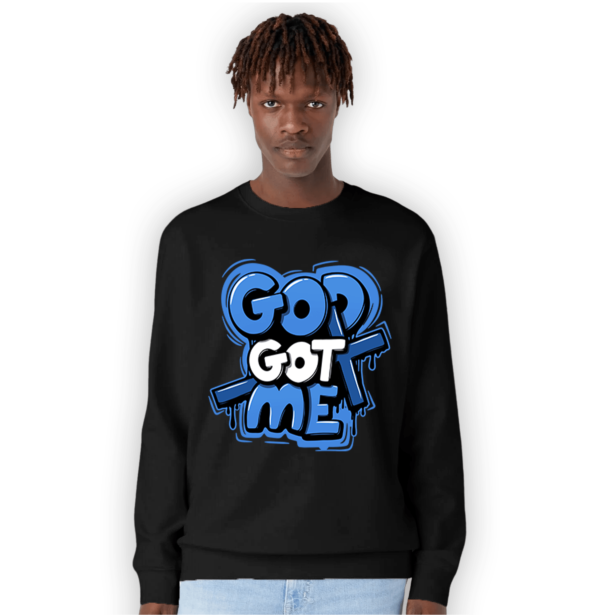 University Blue Toe 1s Sweatshirt Match God Got Me - NastyJamz