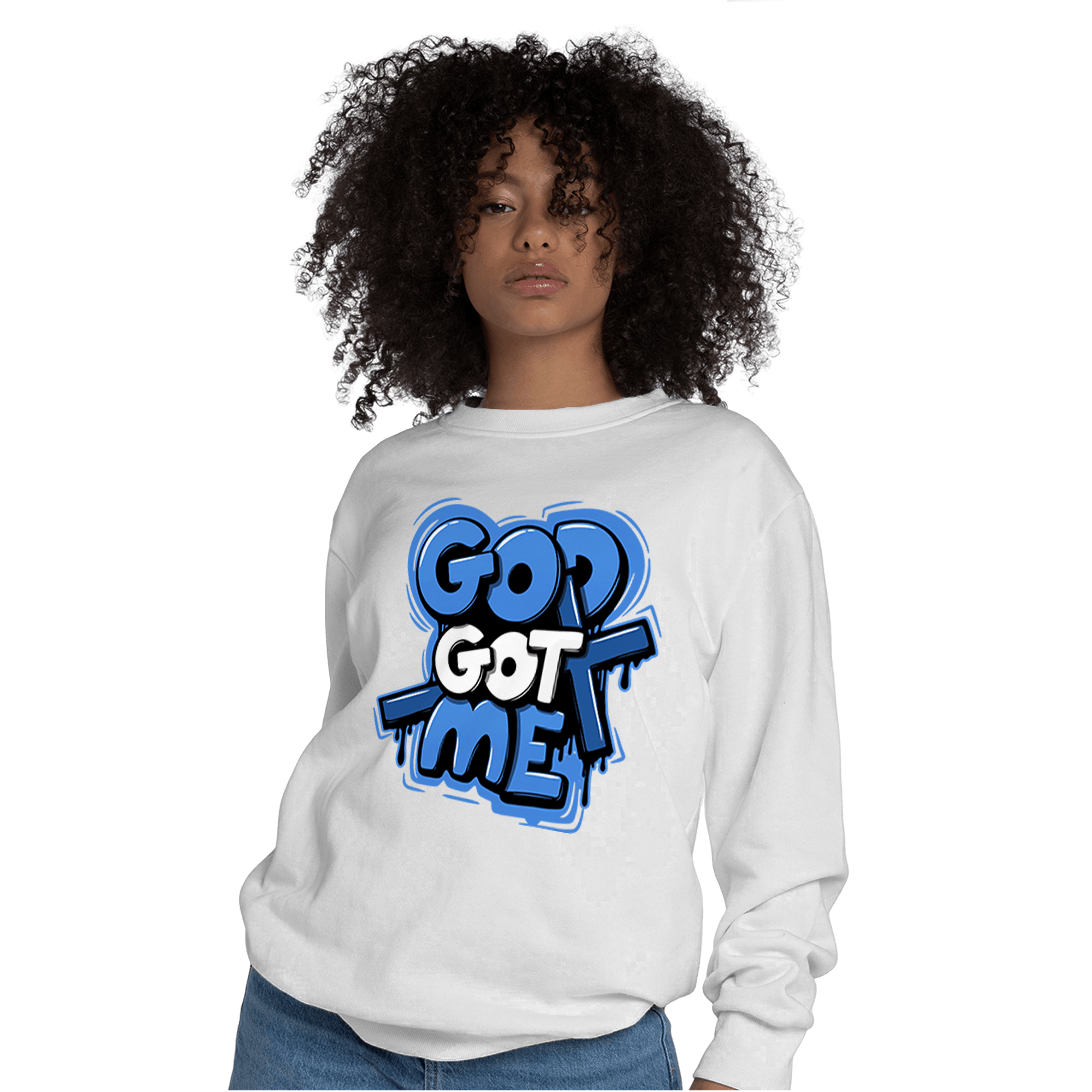 University Blue Toe 1s Sweatshirt Match God Got Me - NastyJamz