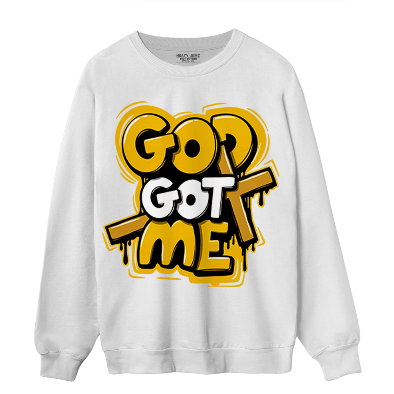 Yellow Ochre 1s Sweatshirt Match God Got Me - NastyJamz