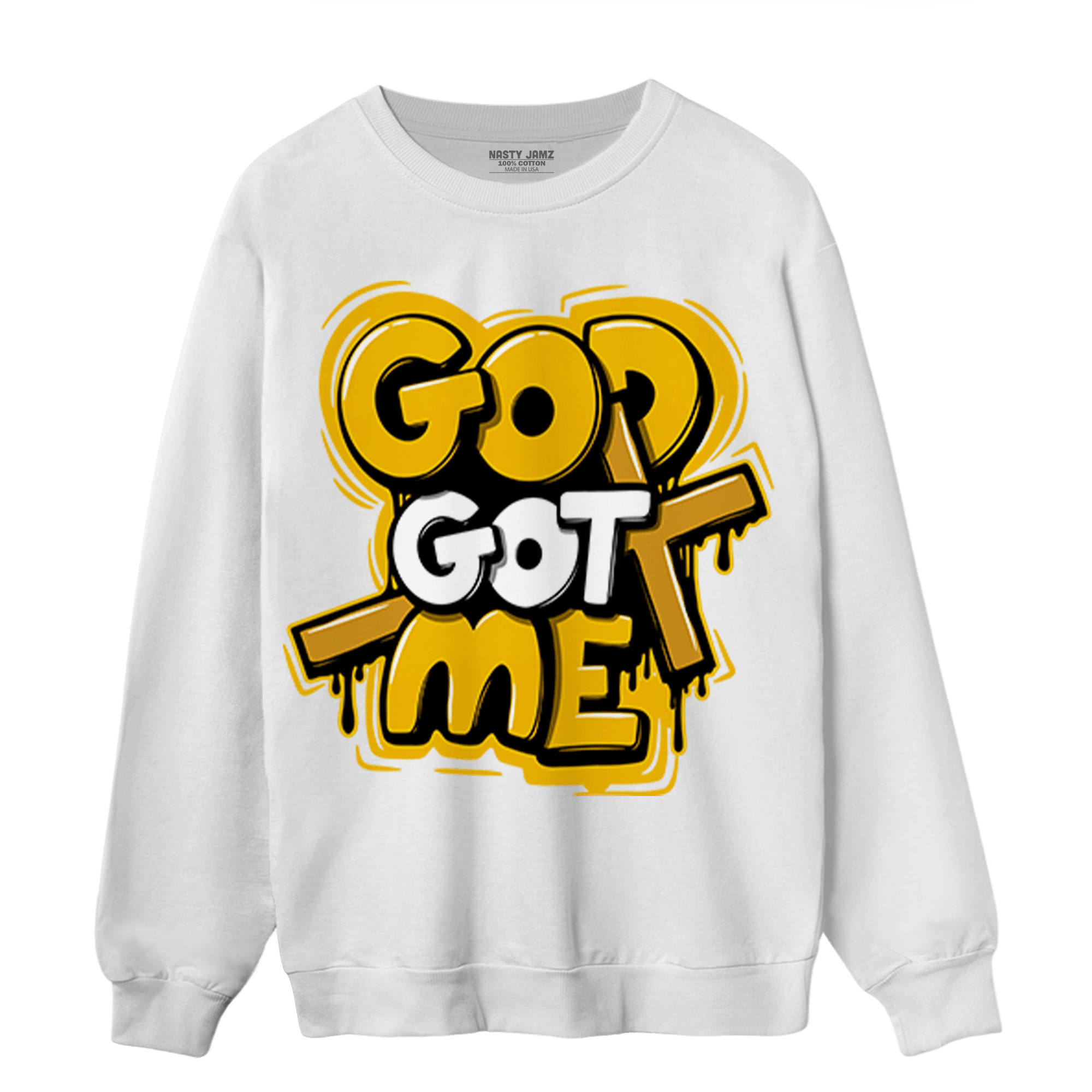 Yellow Ochre 1s Sweatshirt Match God Got Me - NastyJamz