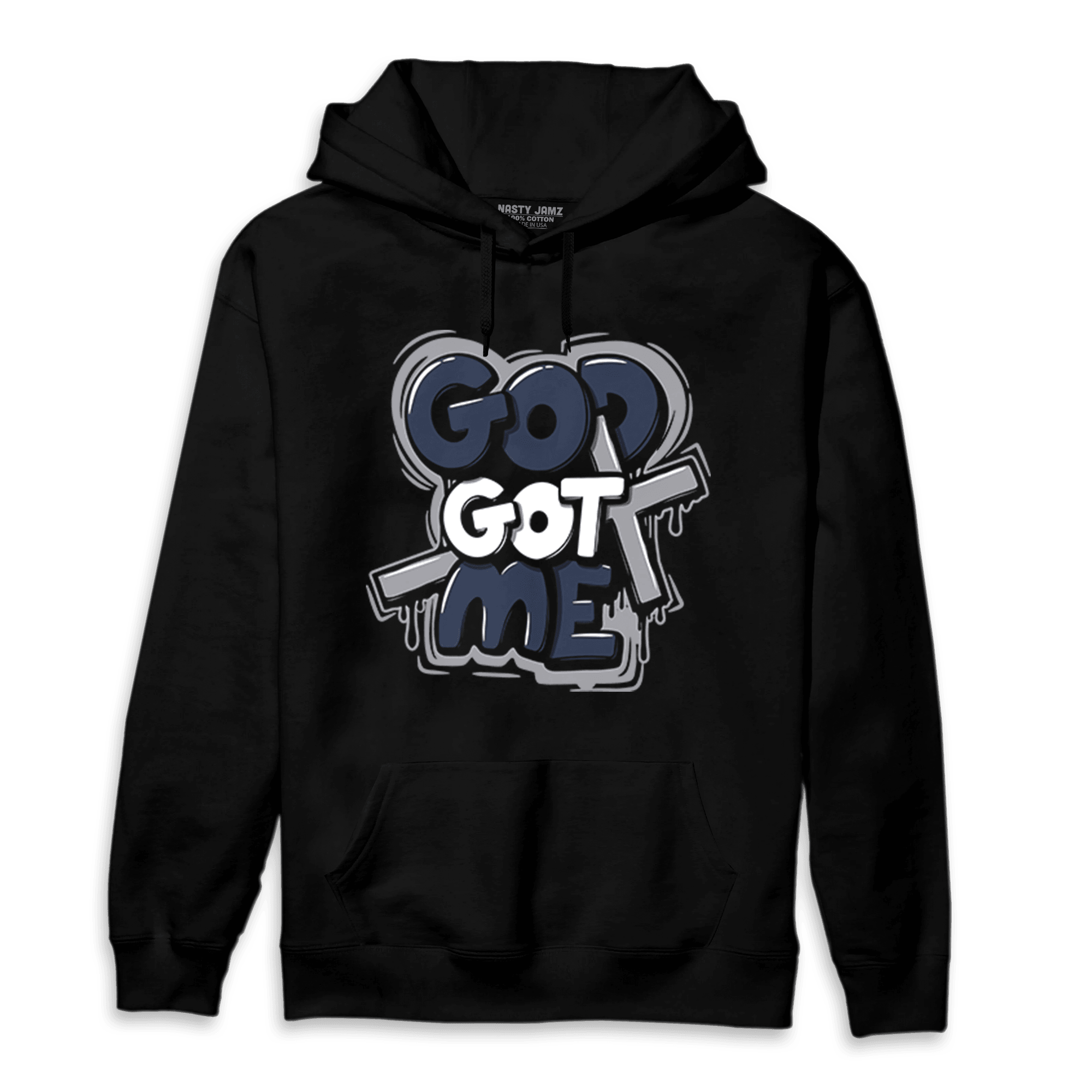 White Navy 3s Hoodie Match God Got Me - NastyJamz