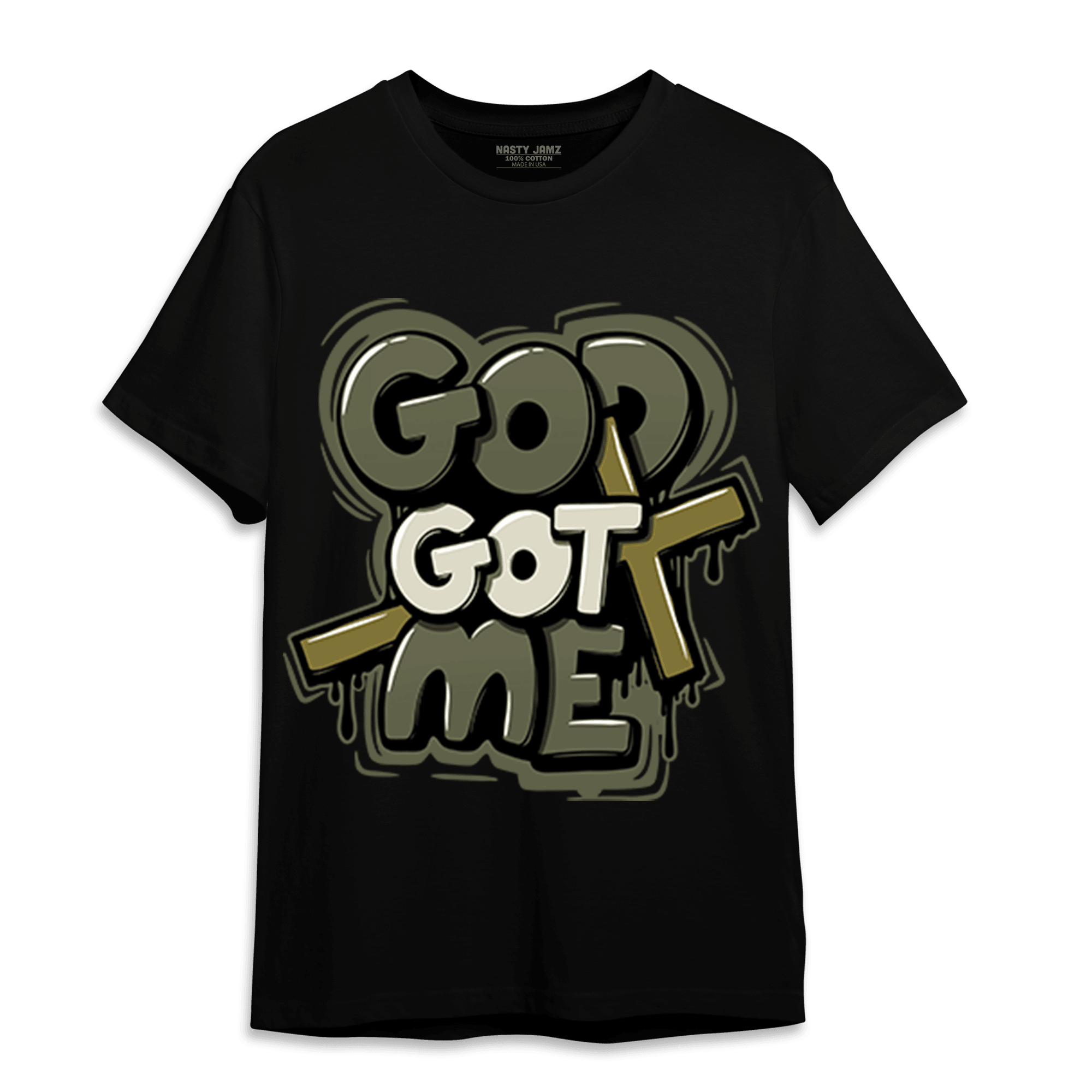 SE Craft Medium Olive 4s T Shirt Match God Got Me - NastyJamz