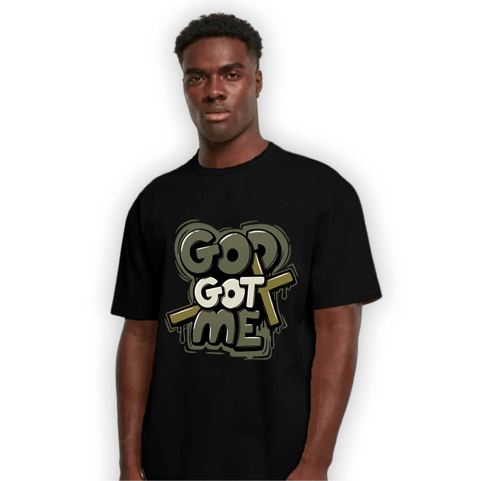 SE Craft Medium Olive 4s T Shirt Match God Got Me - NastyJamz