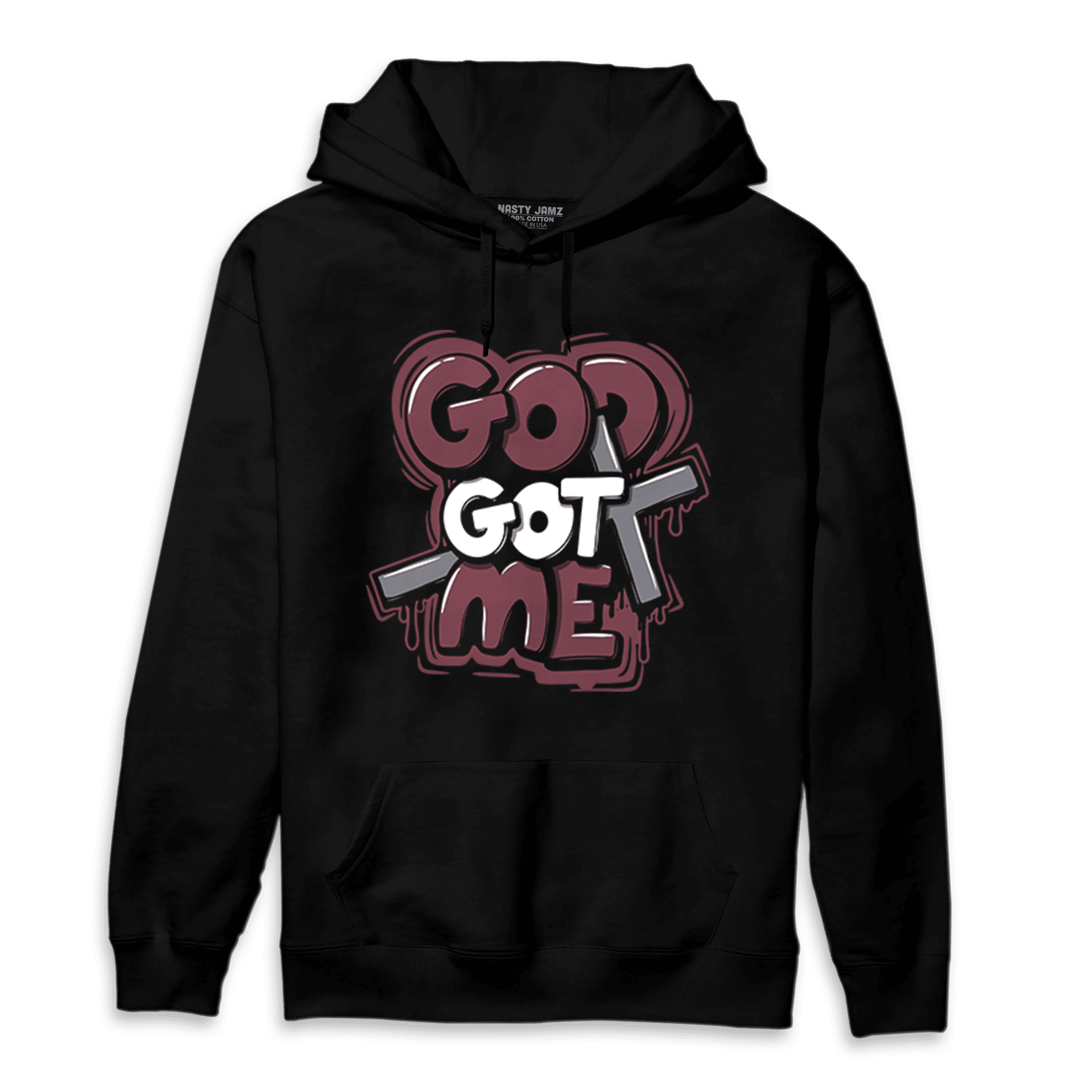 Burgundy 5s Hoodie Match God Got Me - NastyJamz