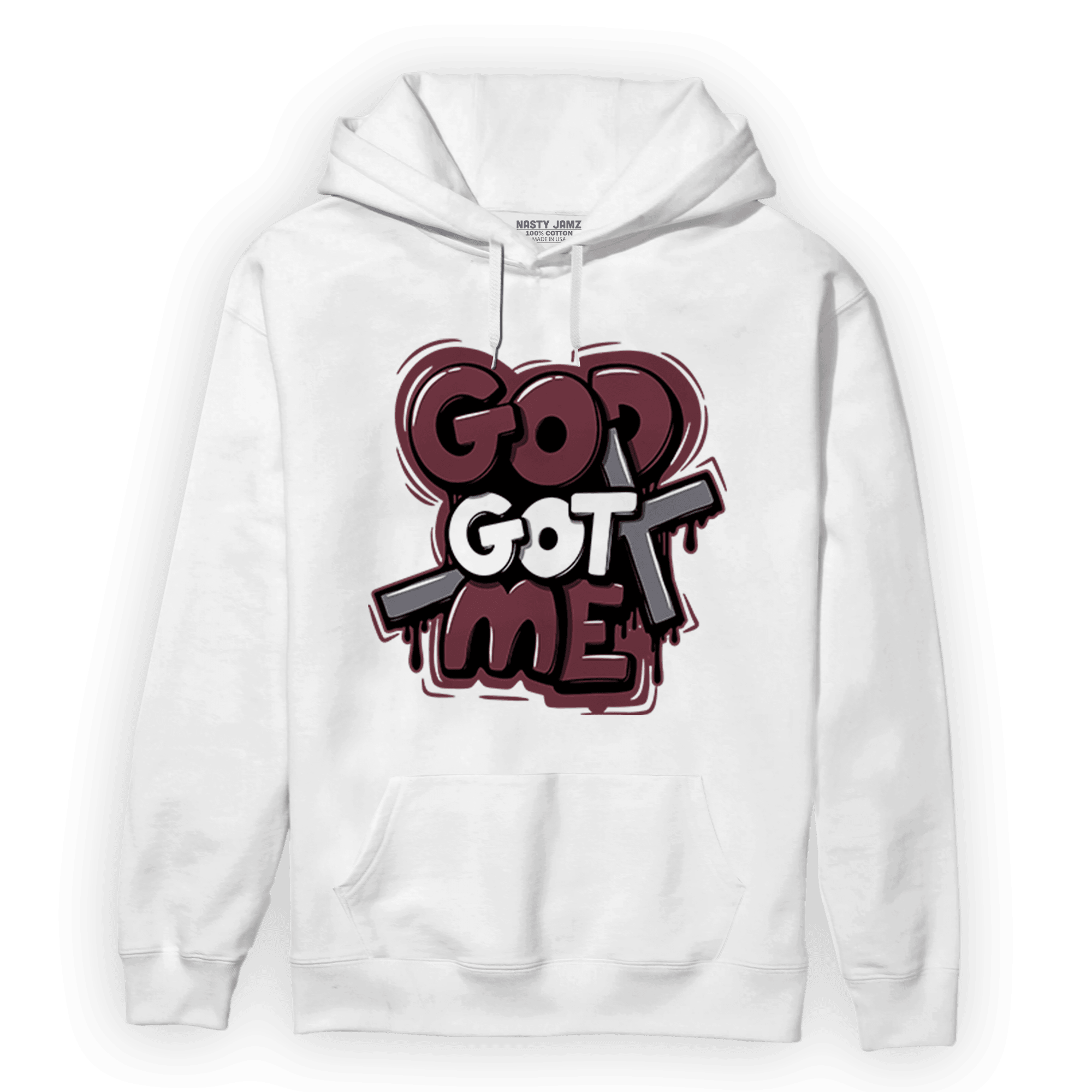 Burgundy 5s Hoodie Match God Got Me - NastyJamz