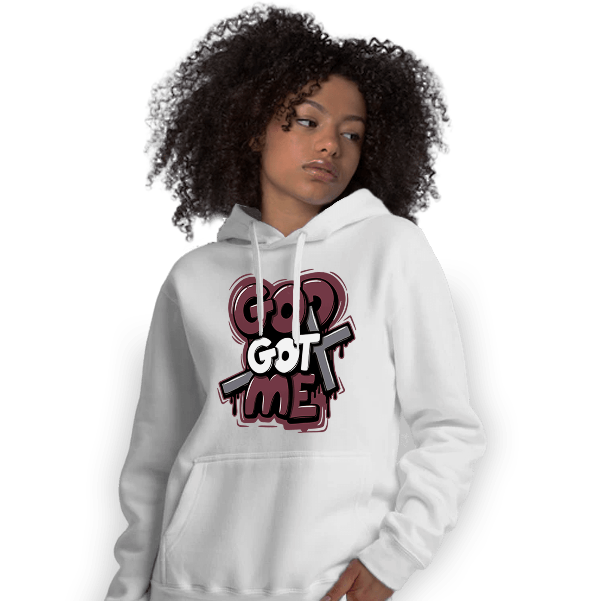 Burgundy 5s Hoodie Match God Got Me - NastyJamz