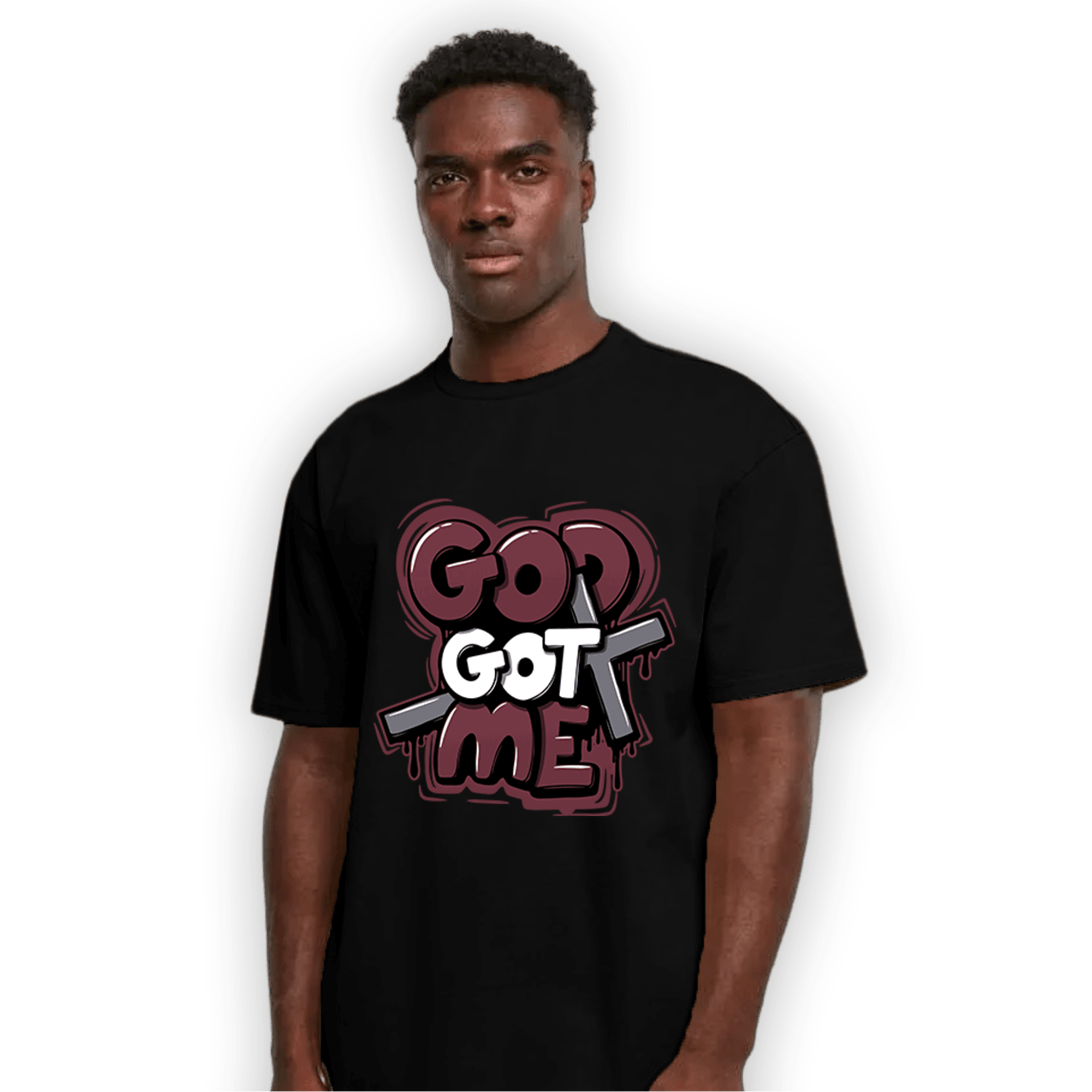Burgundy 5s T Shirt Match God Got Me - NastyJamz