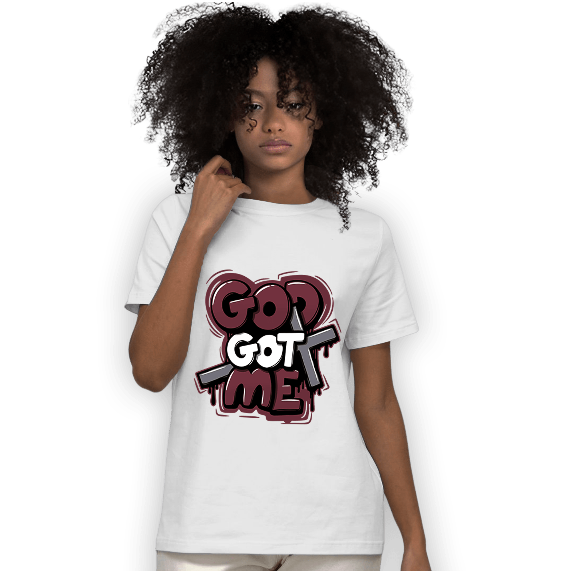 Burgundy 5s T Shirt Match God Got Me - NastyJamz