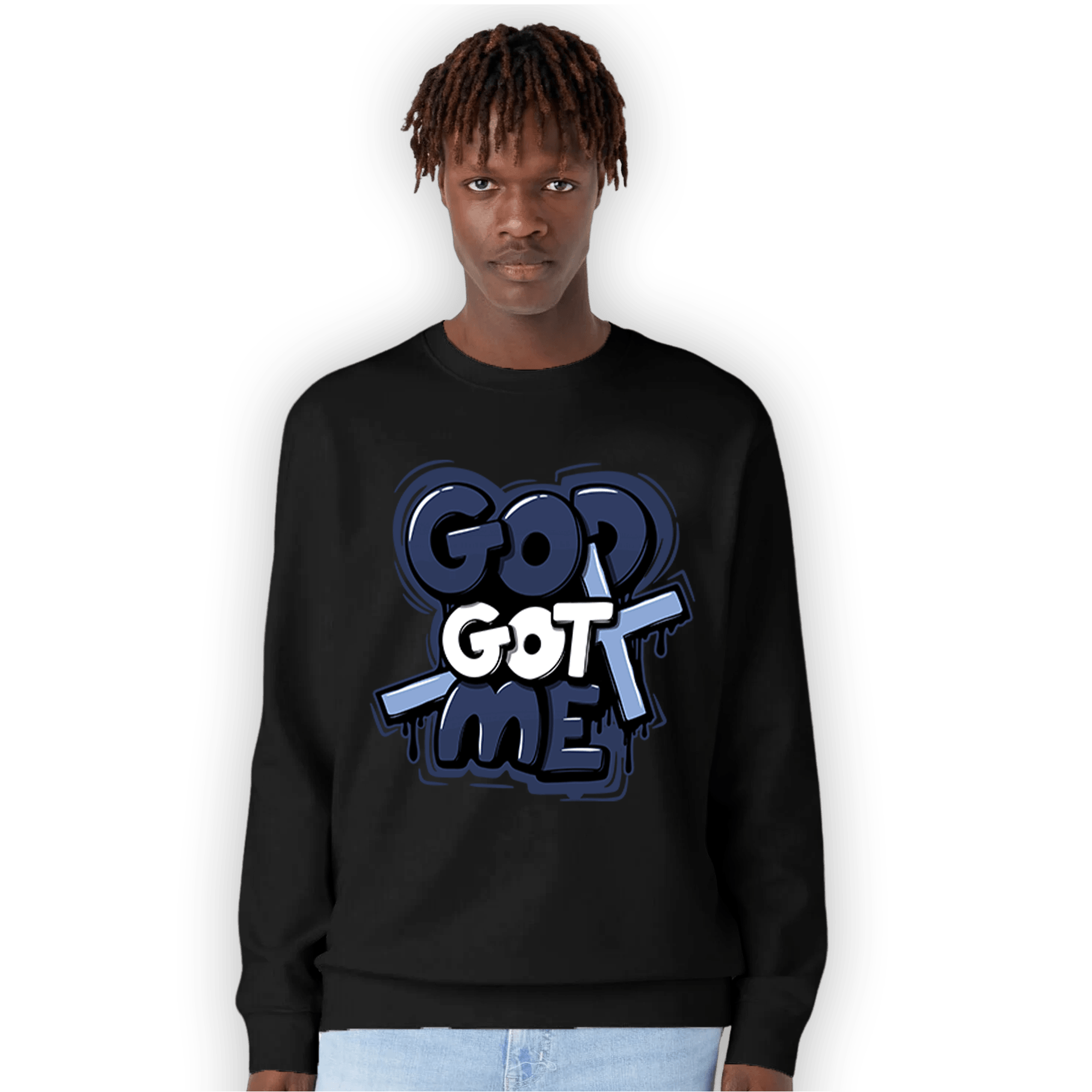 Midnight Navy 5s Sweatshirt Match God Got Me - NastyJamz