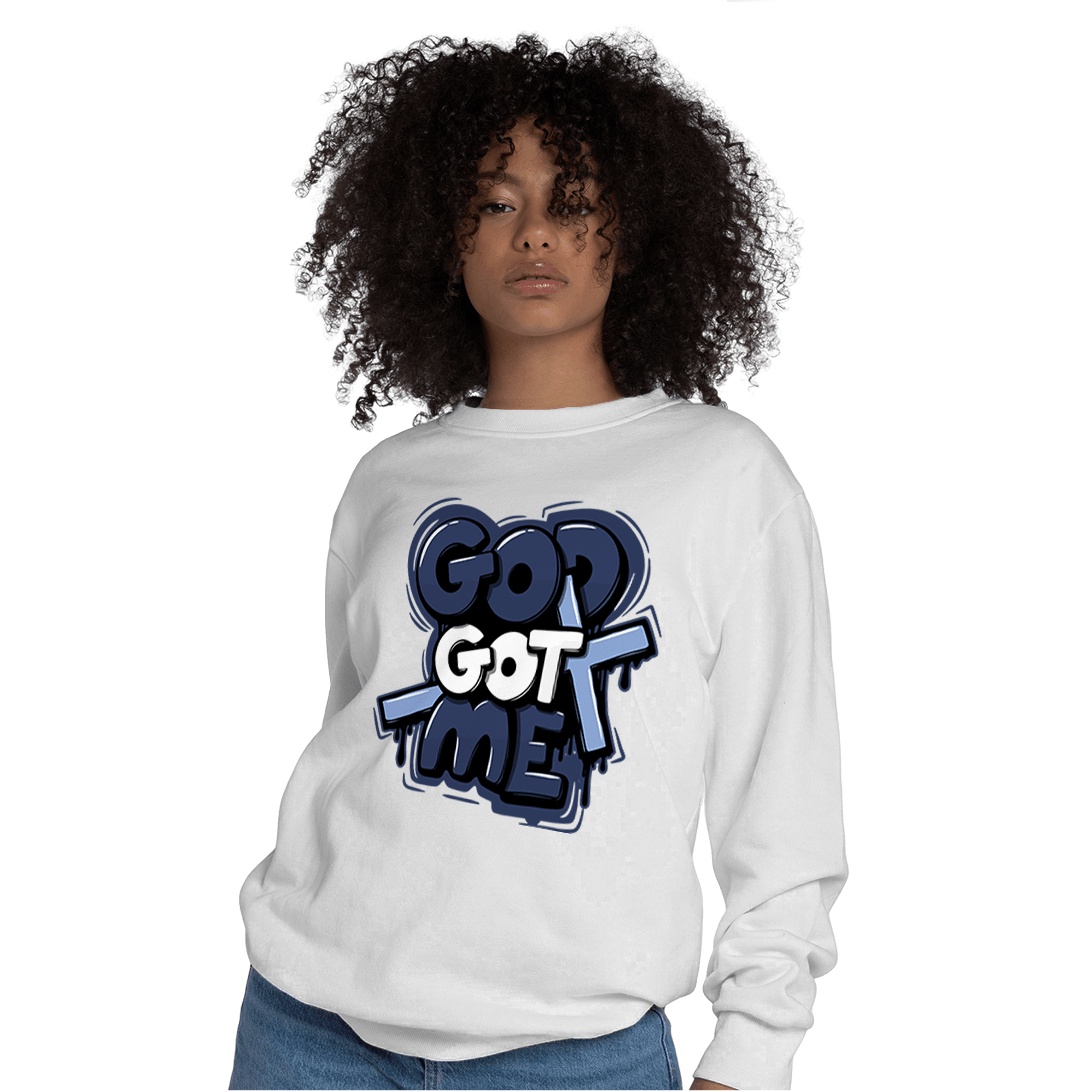 Midnight Navy 5s Sweatshirt Match God Got Me - NastyJamz