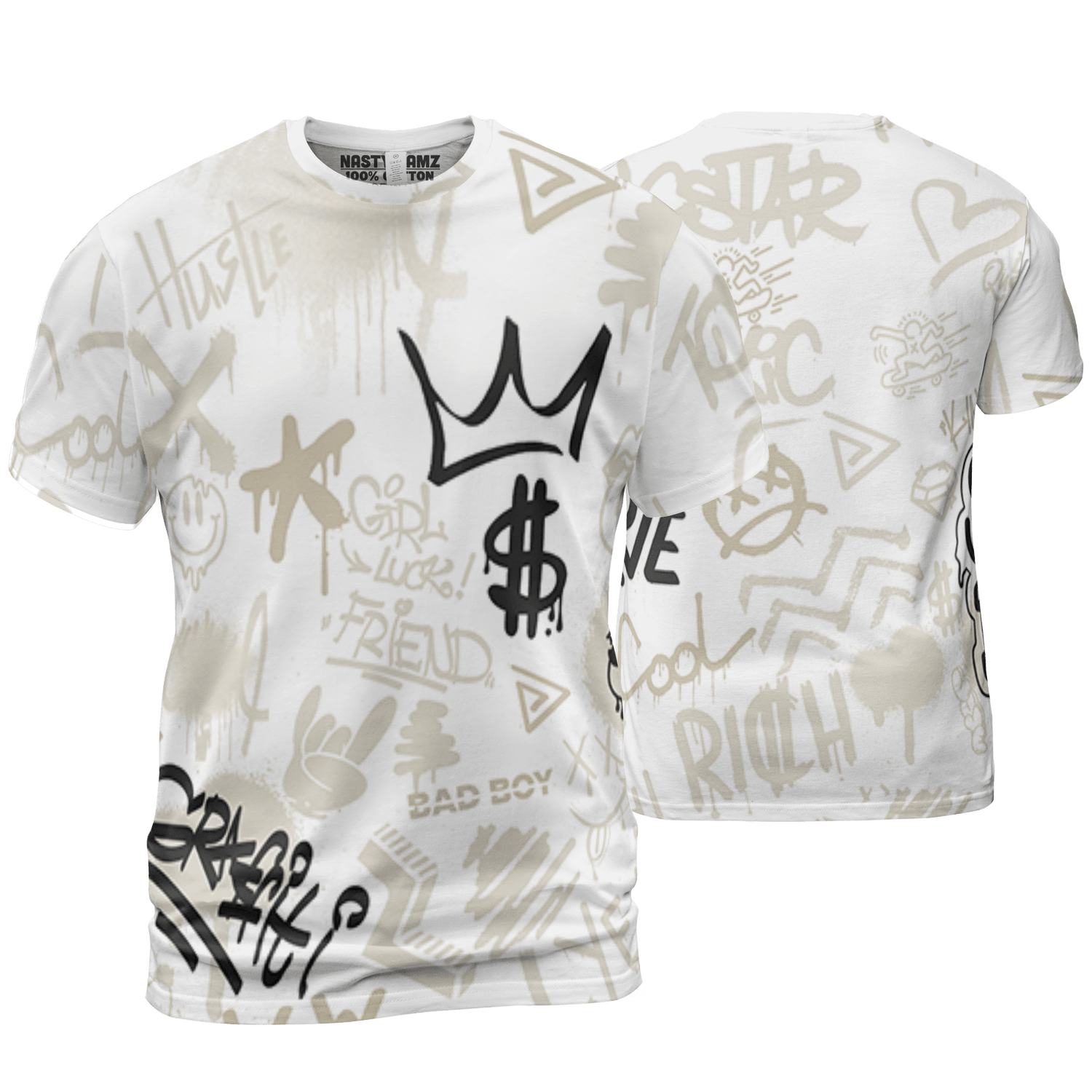Gratitude 11s T Shirt Match Graffiti King 3D All-Over Print Doodle Style - NastyJamz
