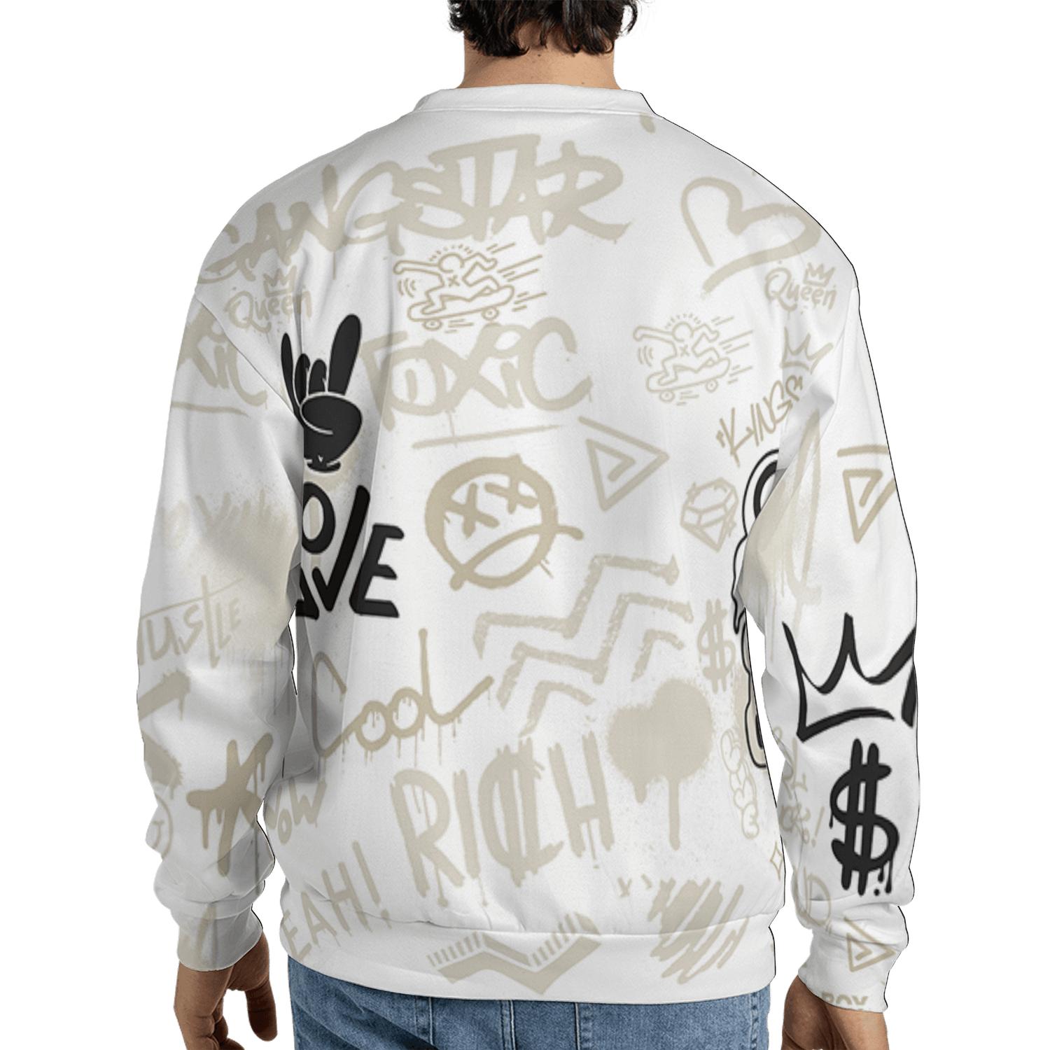 Gratitude 11s Sweatshirt Match Graffiti King 3D All-Over Print Doodle Style - NastyJamz