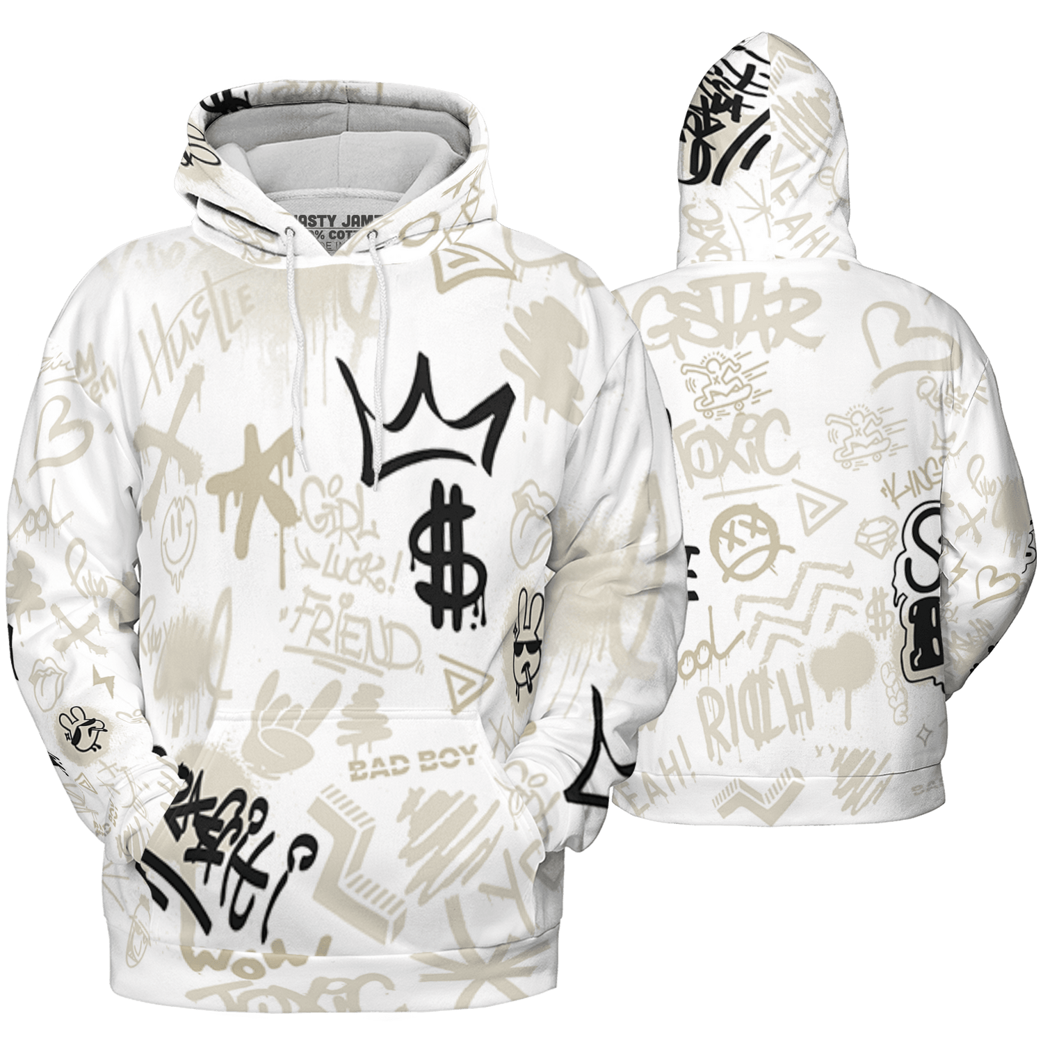 Gratitude 11s Hoodie Match Graffiti King 3D All-Over Print Doodle Style - NastyJamz