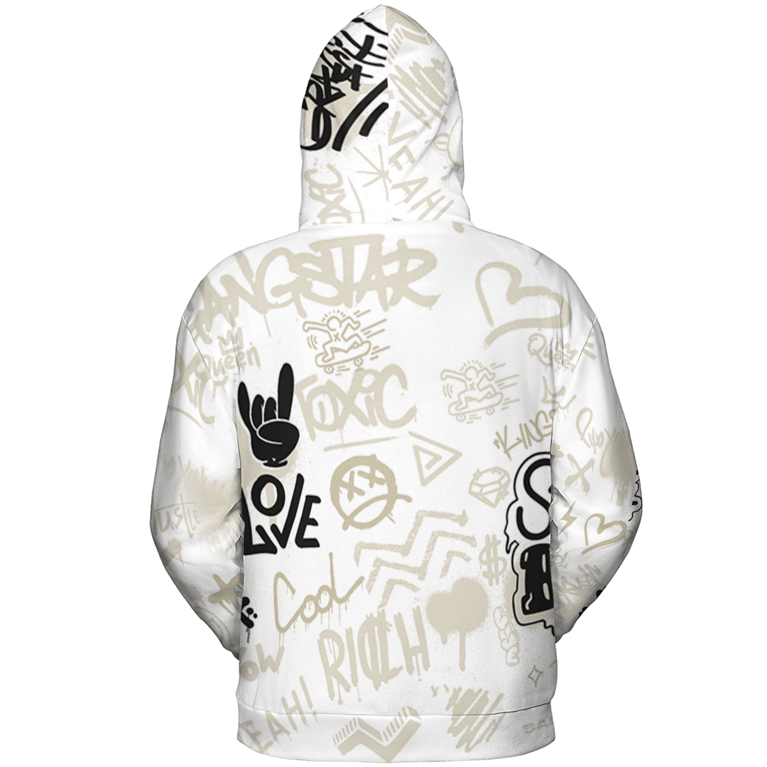 Gratitude 11s Hoodie Match Graffiti King 3D All-Over Print Doodle Style - NastyJamz