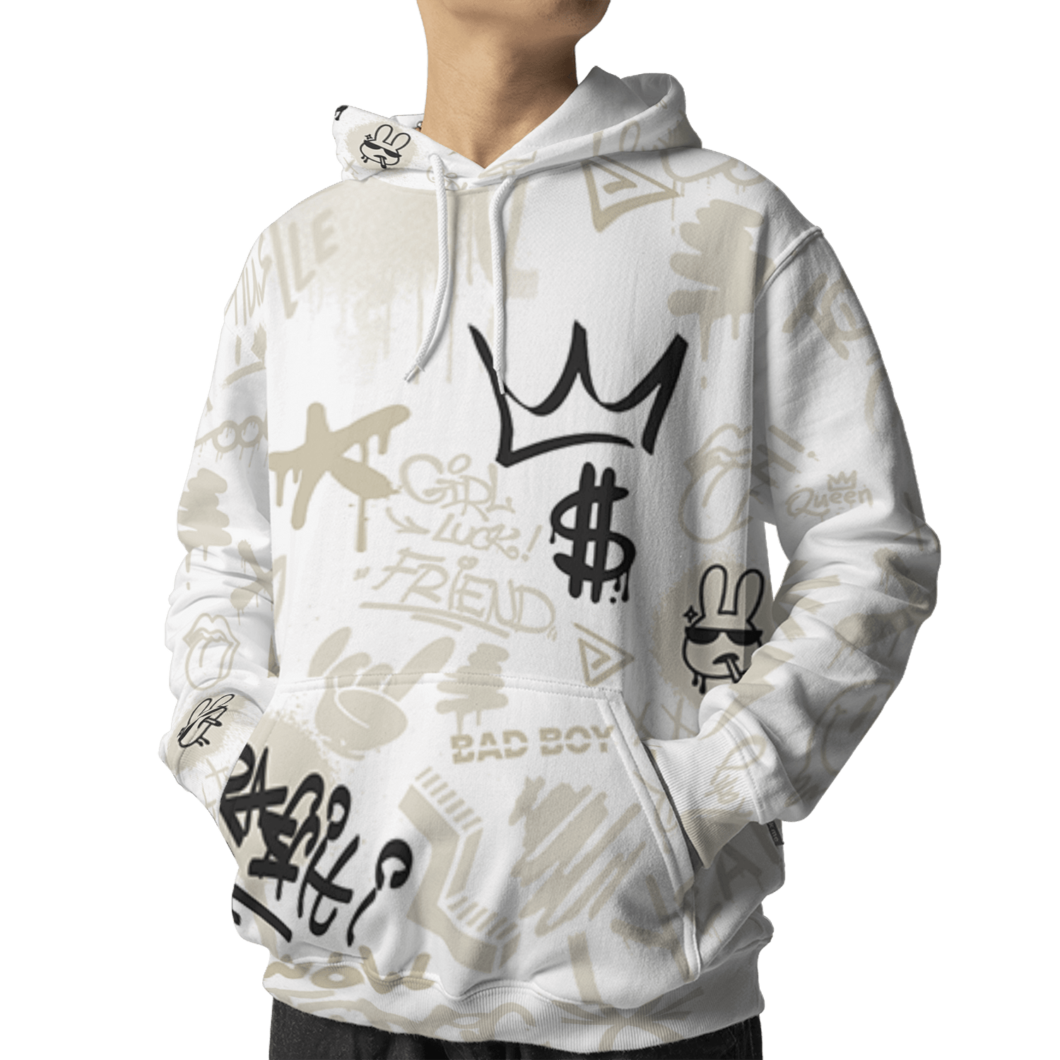 Gratitude 11s Hoodie Match Graffiti King 3D All-Over Print Doodle Style - NastyJamz