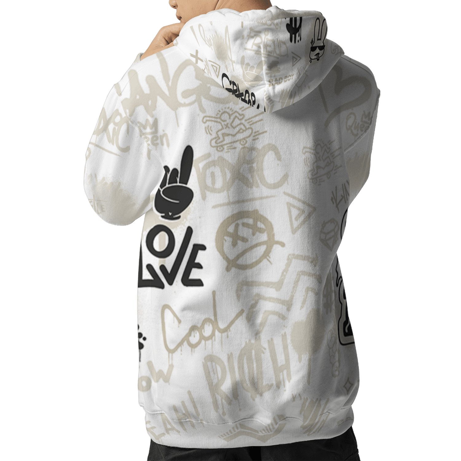 Gratitude 11s Hoodie Match Graffiti King 3D All-Over Print Doodle Style - NastyJamz