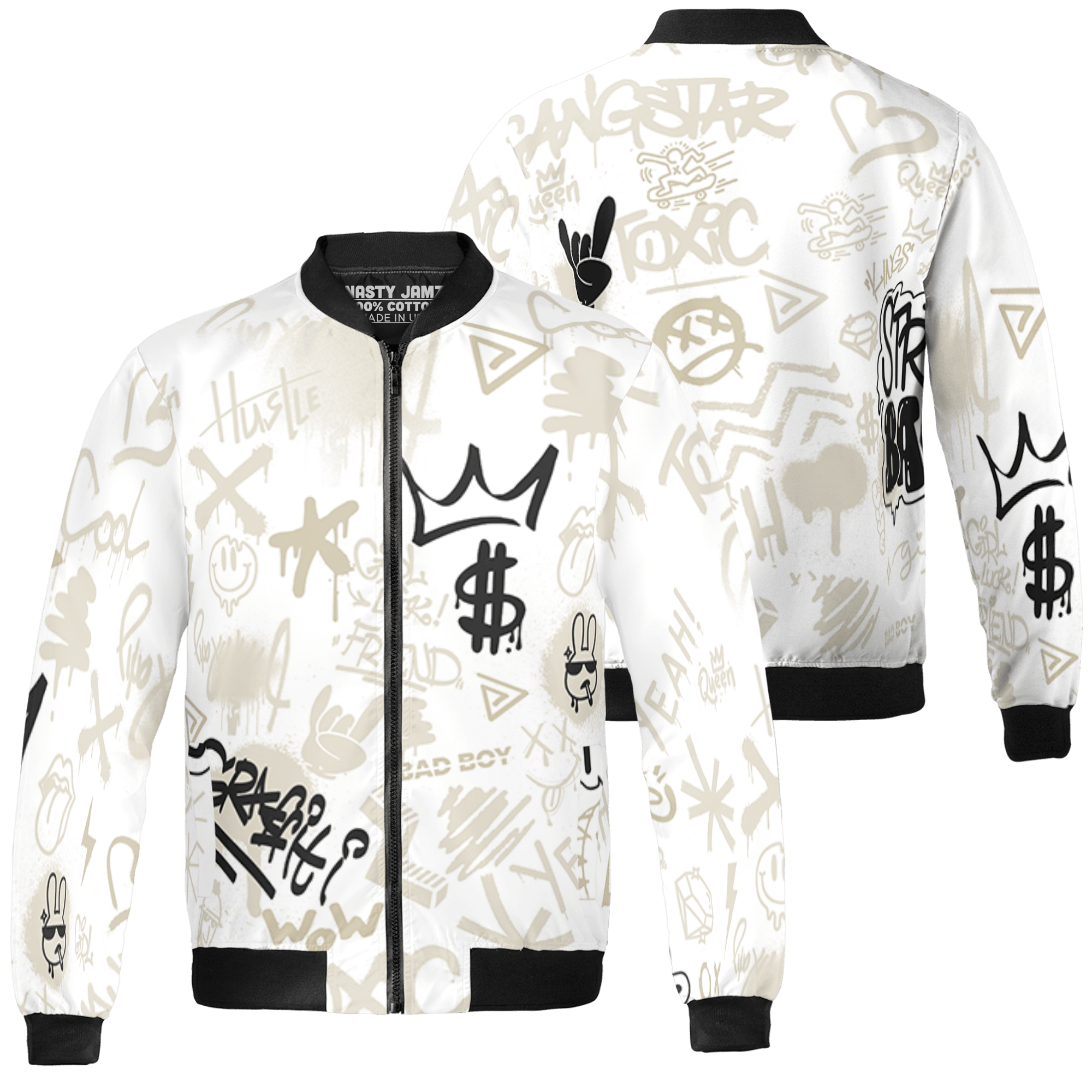 Gratitude 11s Jacket Match Graffiti King 3D All-Over Print Doodle Style - NastyJamz