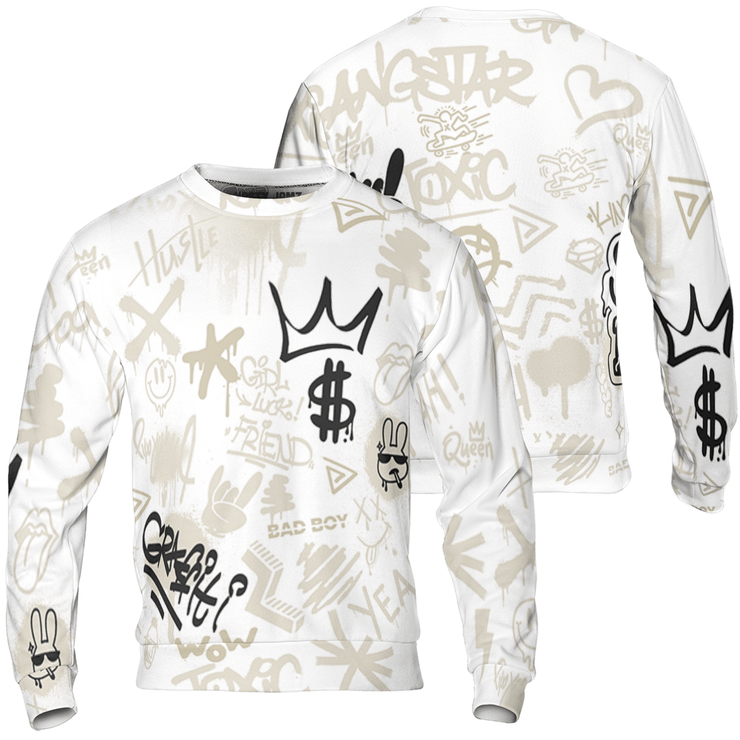 Gratitude 11s Sweatshirt Match Graffiti King 3D All-Over Print Doodle Style - NastyJamz