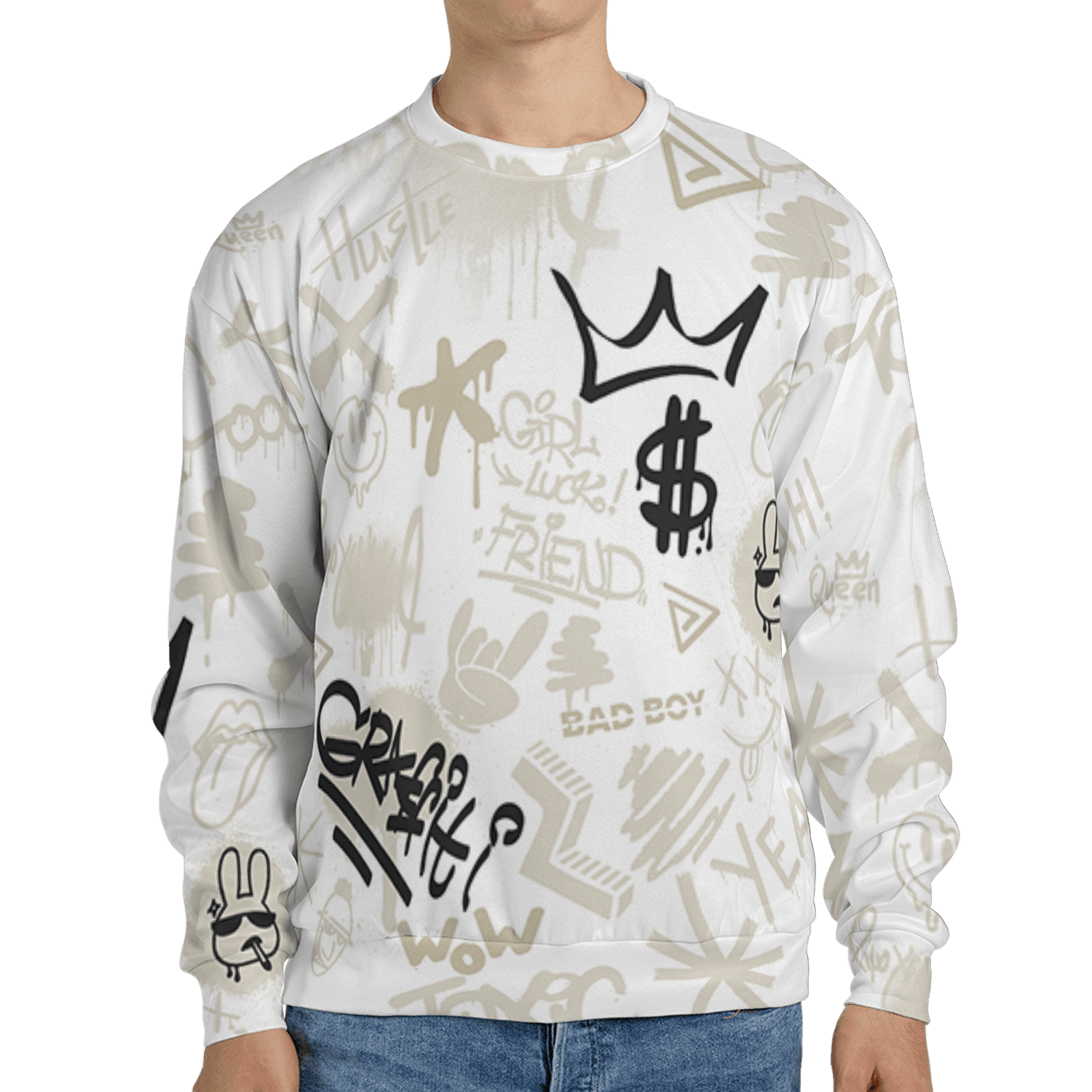 Gratitude 11s Sweatshirt Match Graffiti King 3D All-Over Print Doodle Style - NastyJamz
