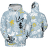 Blue Grey 13s Hoodie Match Graffiti King 3D All-Over Print Doodle Style - NastyJamz