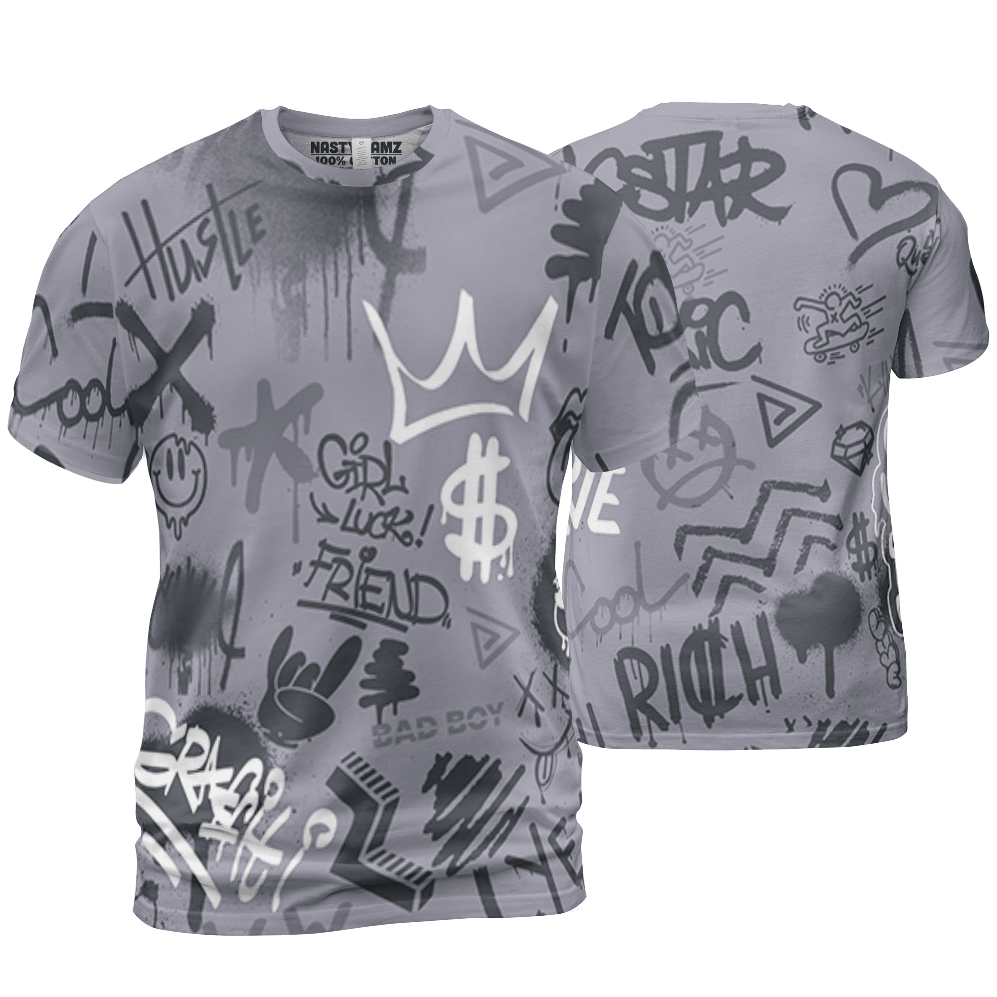 Stealth 14s T Shirt Match Graffiti King 3D All-Over Print Doodle Style - NastyJamz